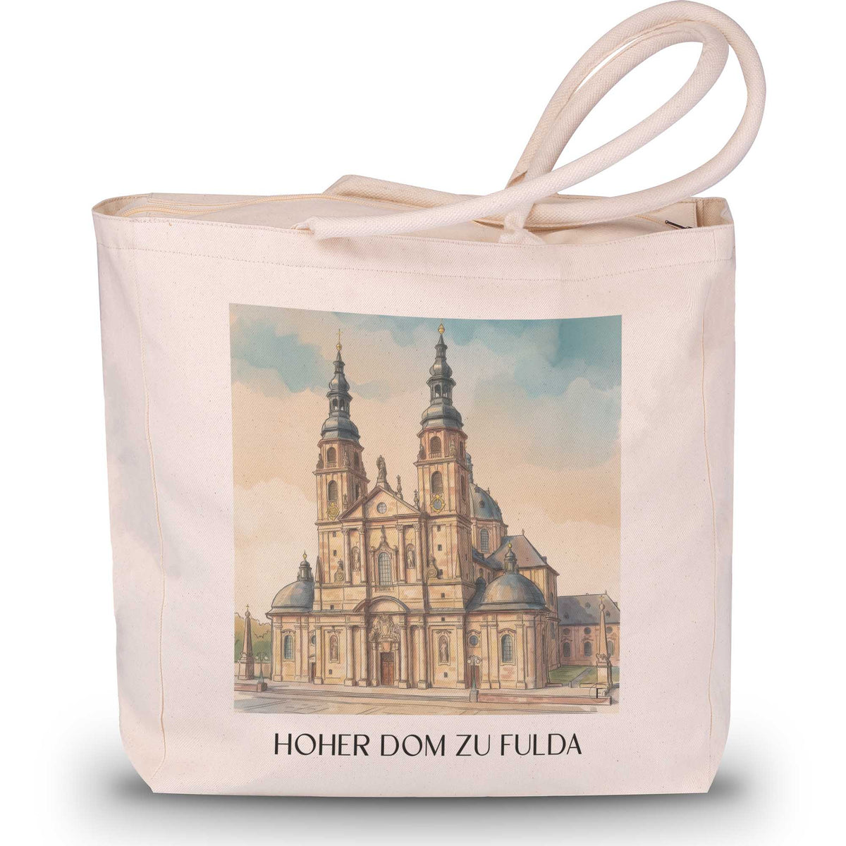 hoher-dom-fulda-deutschland-einkaufstasche-aquarell