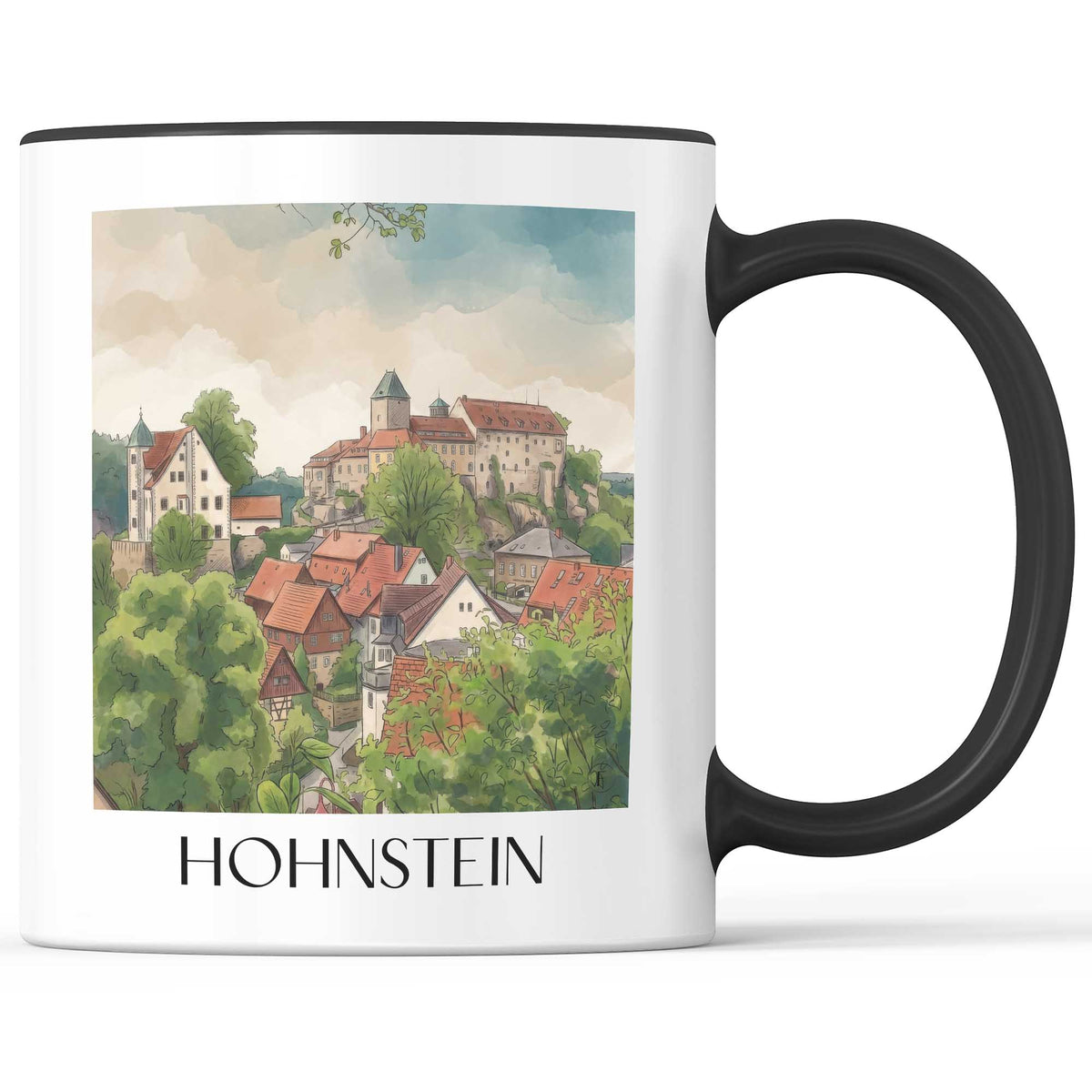 hohnstein-sächsische-schweiz-deutschland-kaffeebecher-aquarell