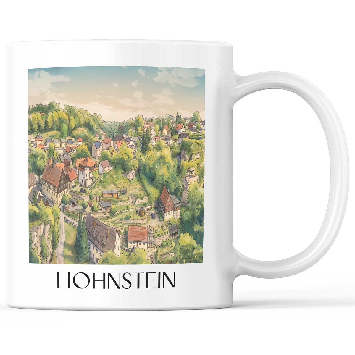 hohnstein-sächsische-schweiz-deutschland-kaffeebecher-aquarell
