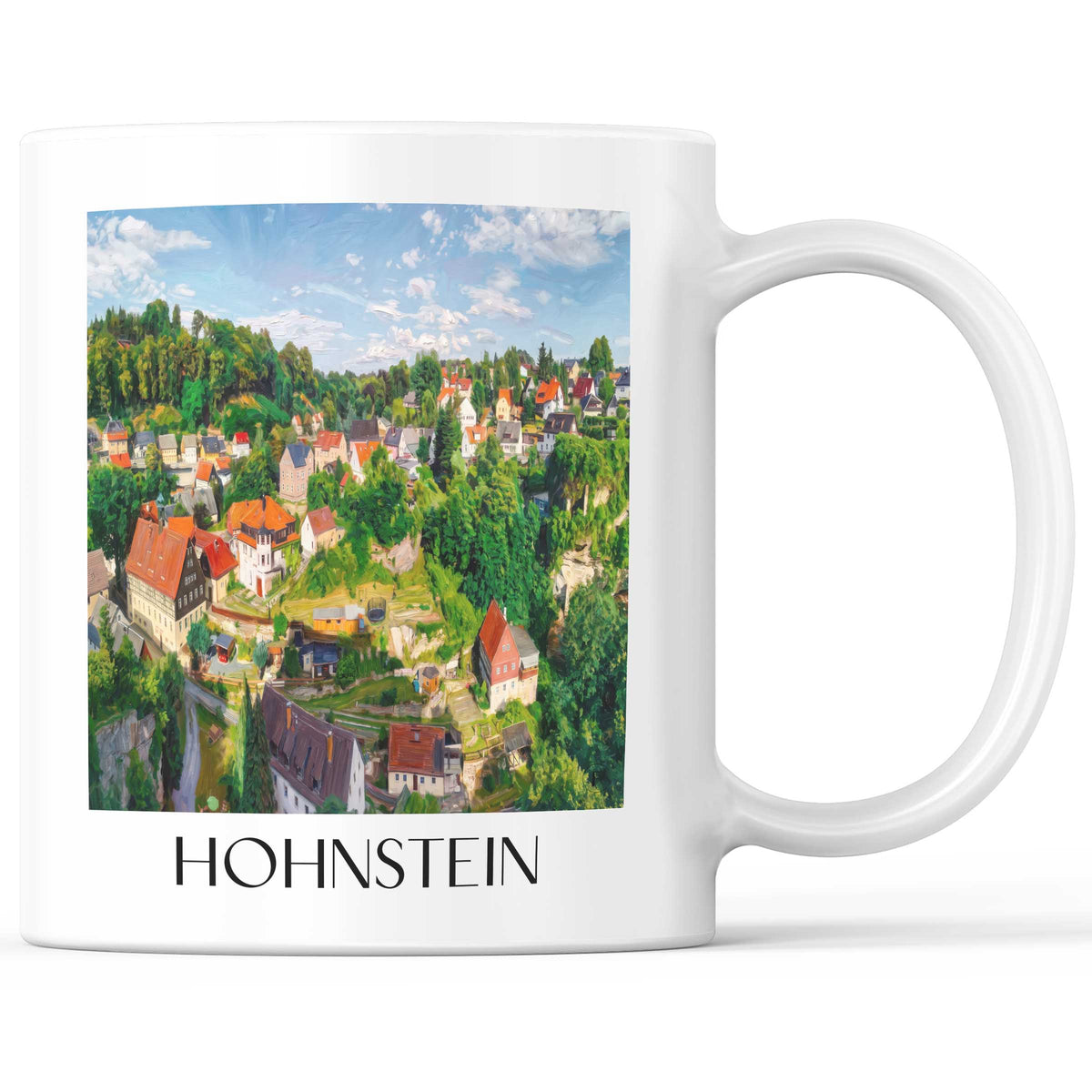 Hohnstein Kaffeebecher - Sächsische Schweiz - Deutschland Becher - Kaffeetasse im Ölgemälde Stil - favplace