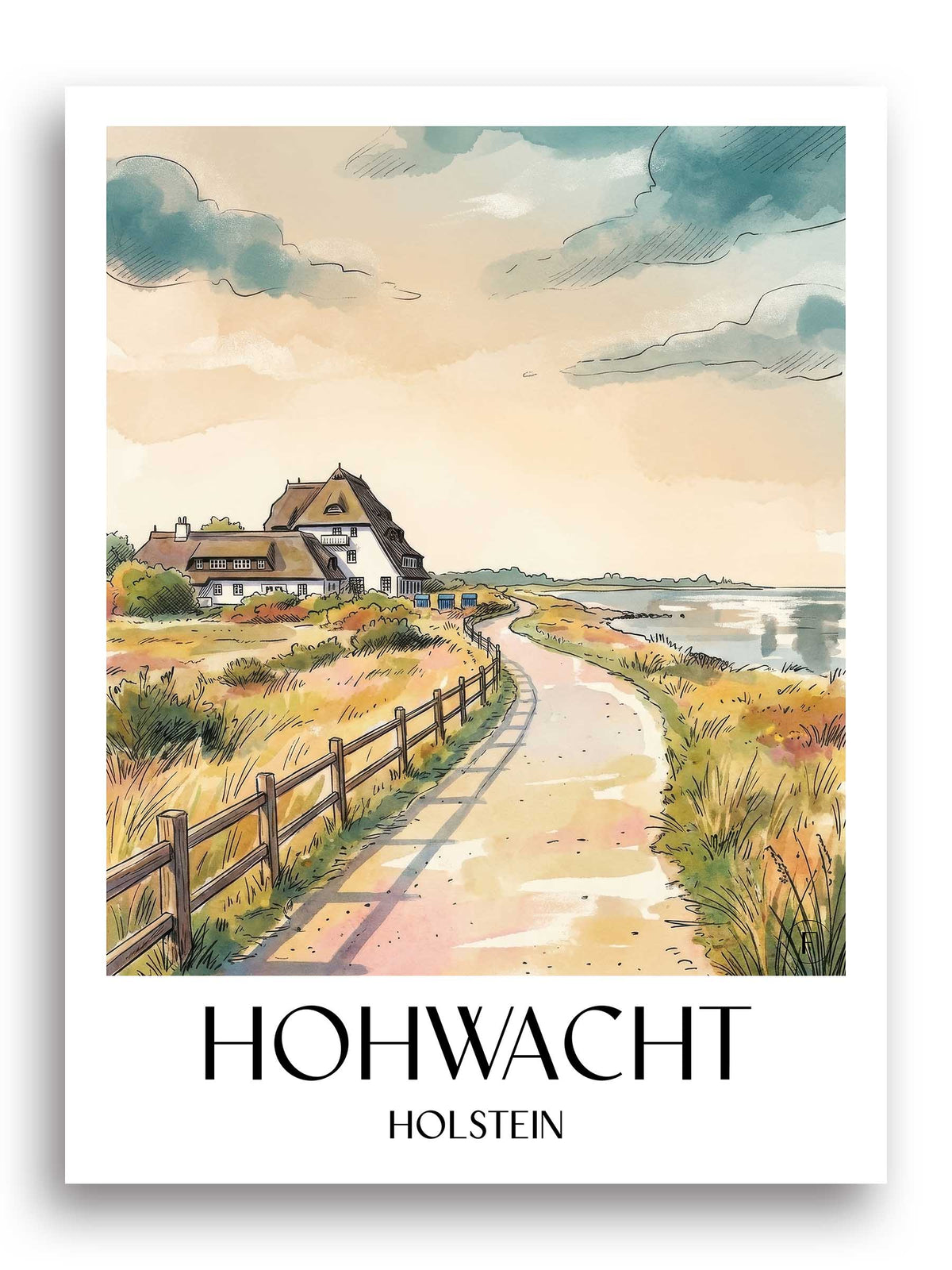 hohwacht-holstein-deutschland-poster-aquarell