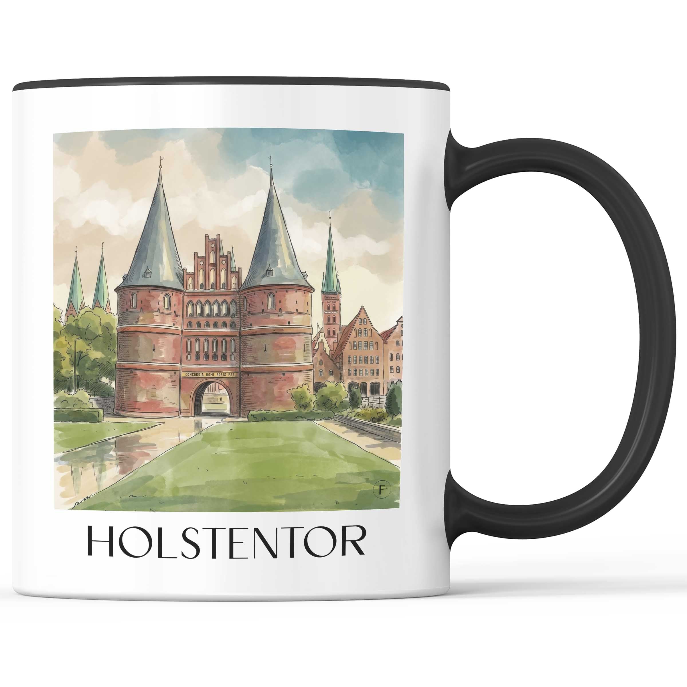 holstentor-lübeck-deutschland-kaffeebecher-aquarell