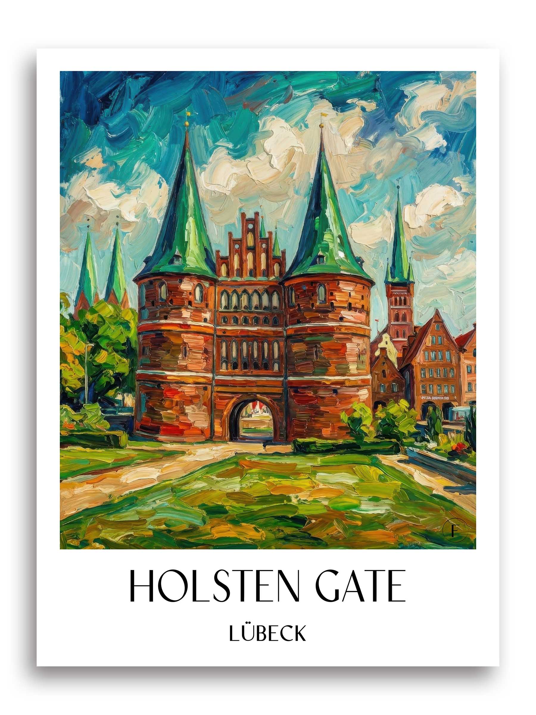 Holstentor Poster - Lübeck - Deutschland Kunstdruck - Ölgemälde von A4 bis A1 - favplace
