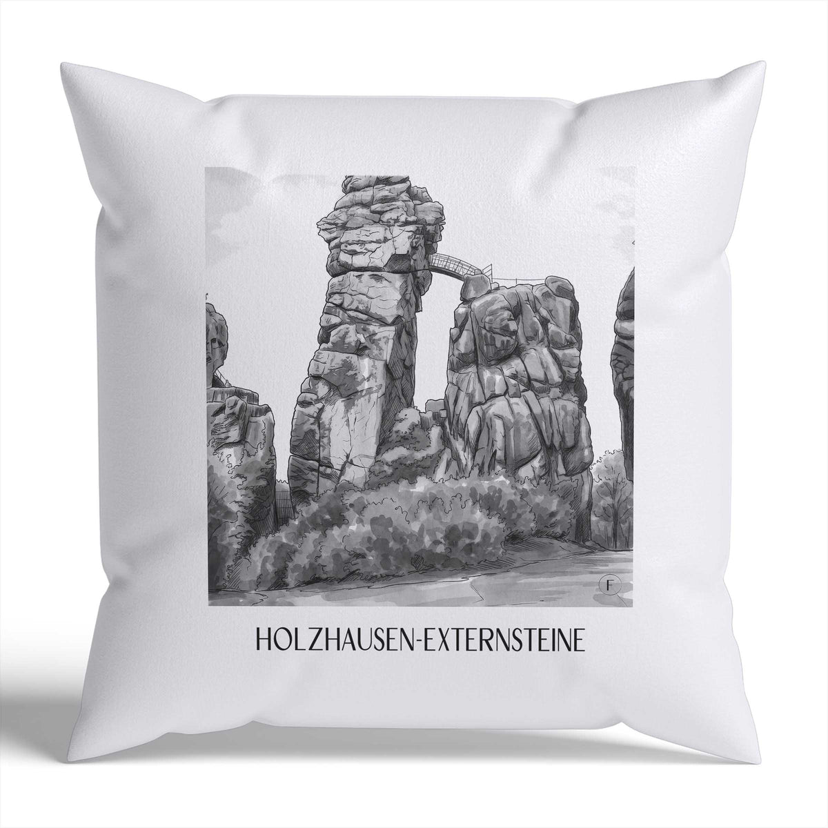 holzhausen-externsteine-teutoburger-wald-deutschland-kissenbezug-aquarell-schwarz-weiss