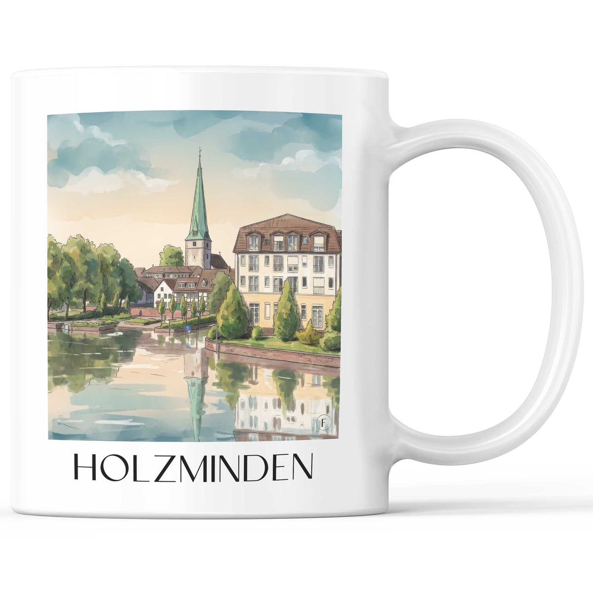 Holzminden Kaffeebecher - Niedersachsen - Deutschland Becher - Kaffeetasse im Aquarell Stil - favplace