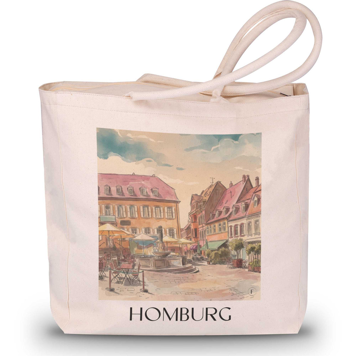 homburg-saarland-deutschland-einkaufstasche-aquarell