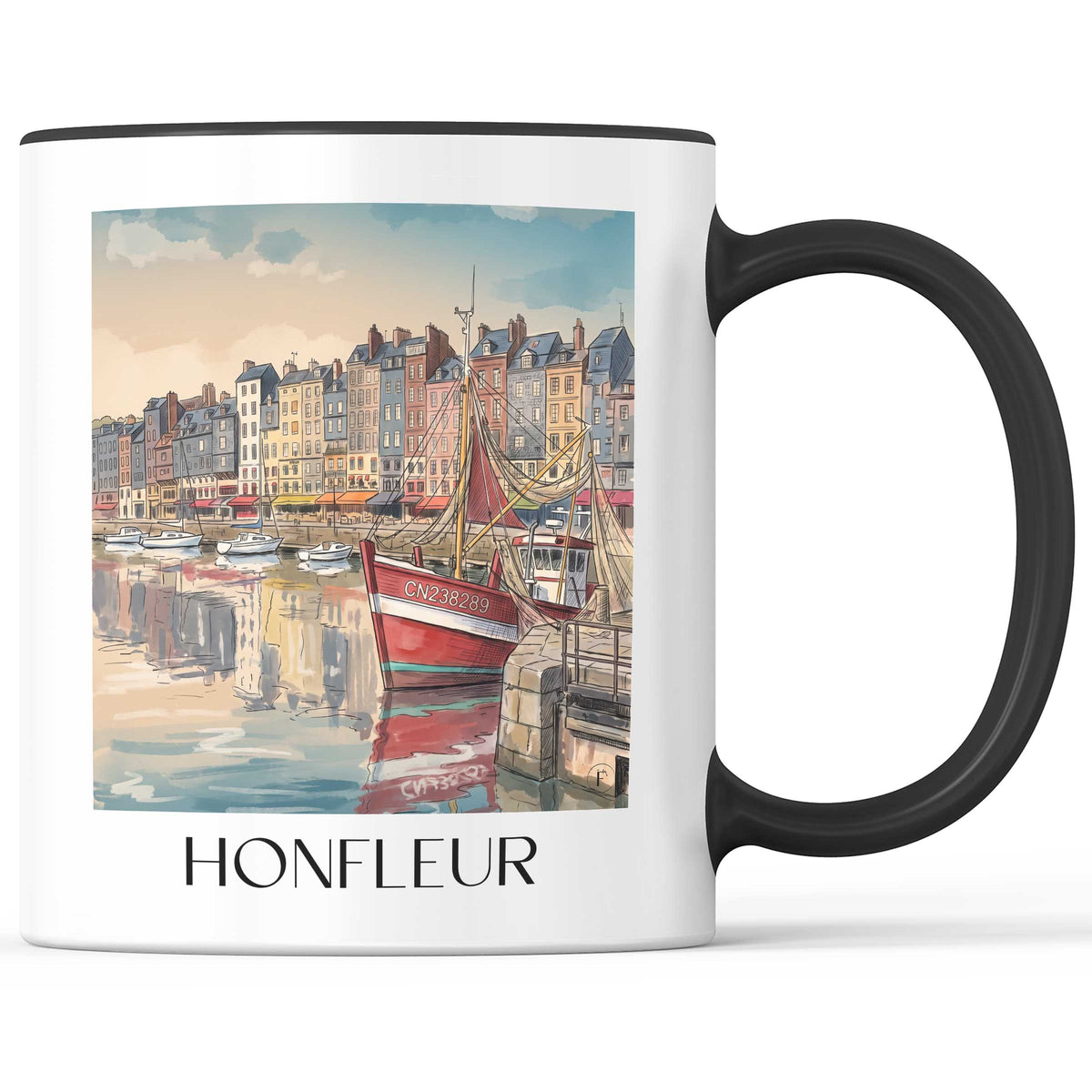 honfleur-côte-fleurie-frankreich-kaffeebecher-aquarell