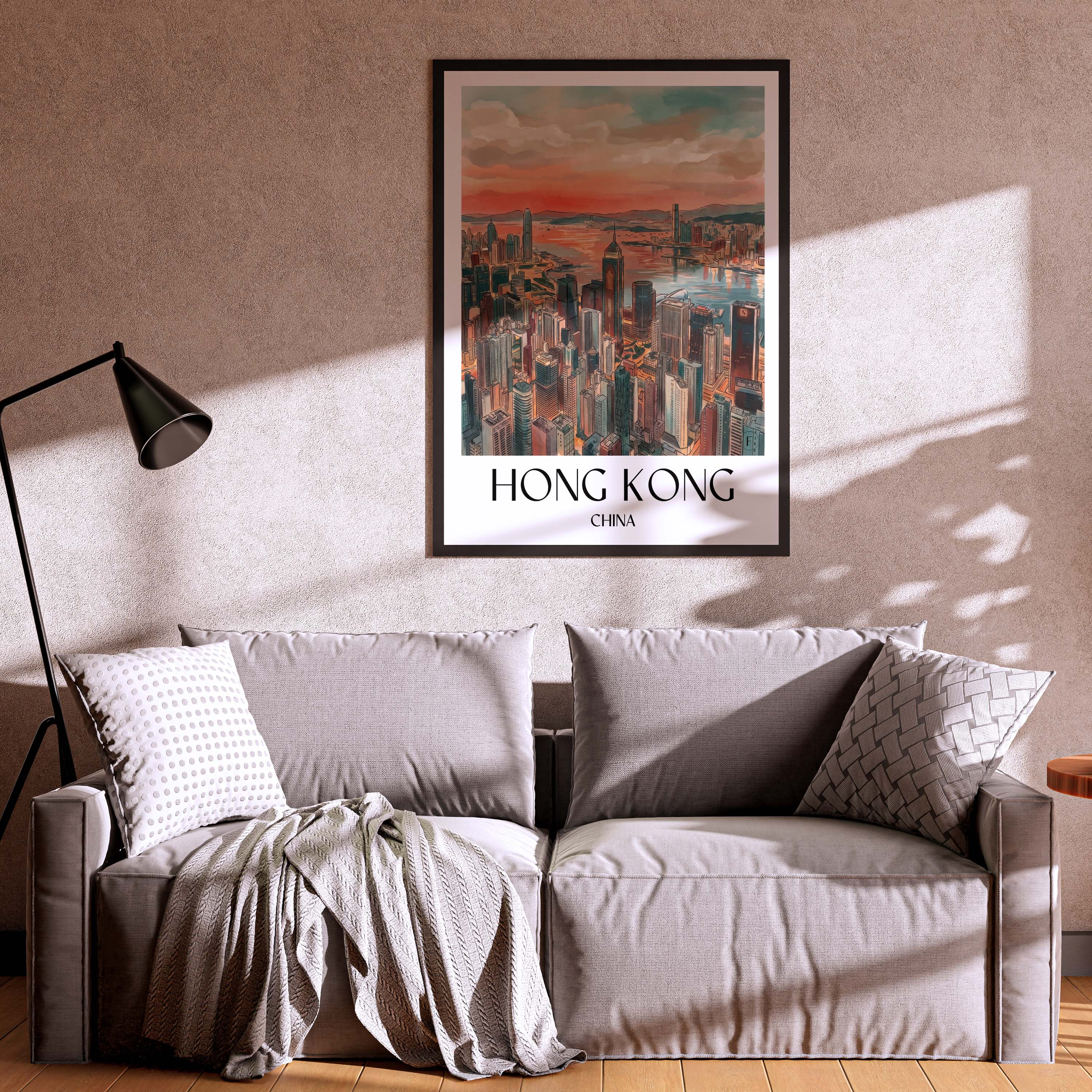 hong-kong-china-poster-aquarell