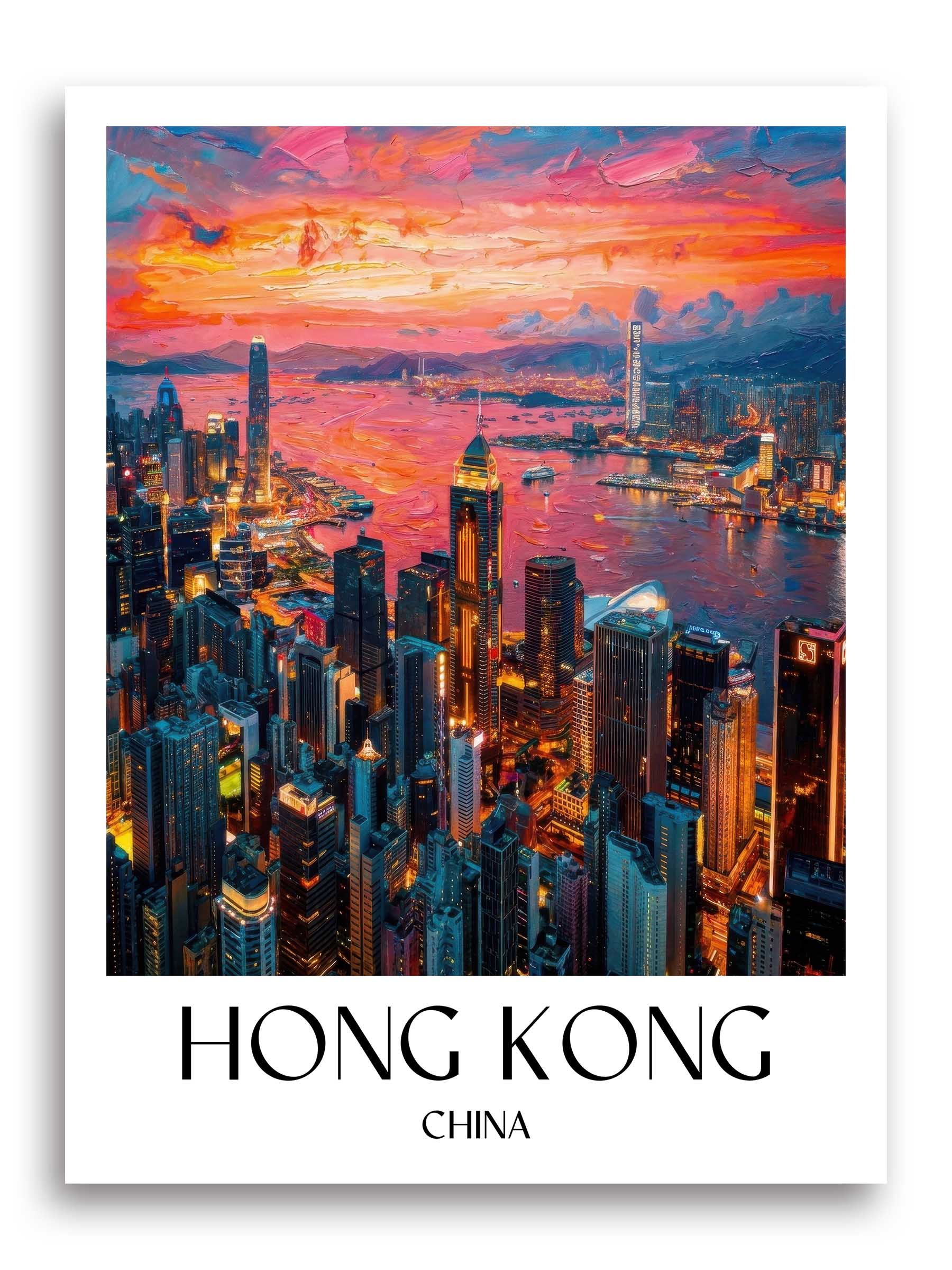 Hong Kong Poster - - China Kunstdruck - Ölgemälde von A4 bis A1 - favplace