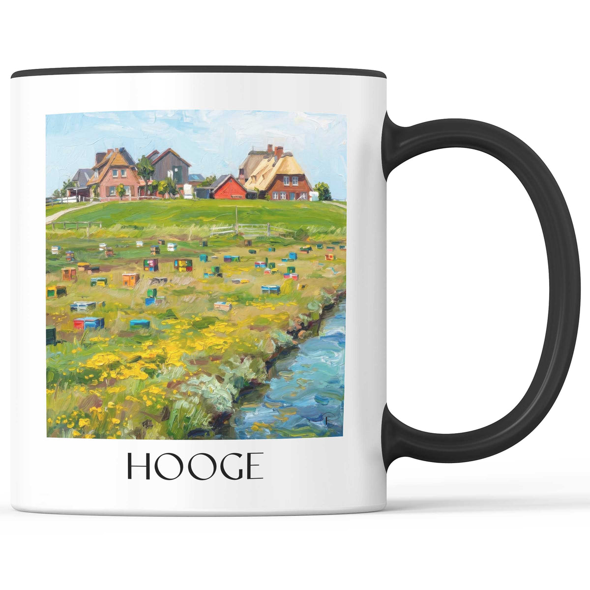 Hooge Kaffeebecher - Schleswig-Holstein - Deutschland Becher - Kaffeetasse im Ölgemälde Stil - favplace