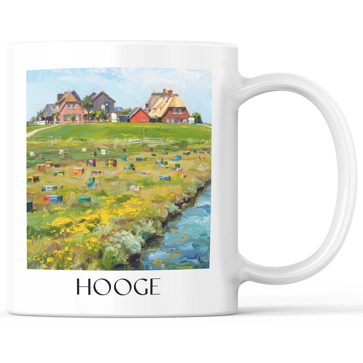 Hooge Kaffeebecher - Schleswig-Holstein - Deutschland Becher - Kaffeetasse im Ölgemälde Stil - favplace