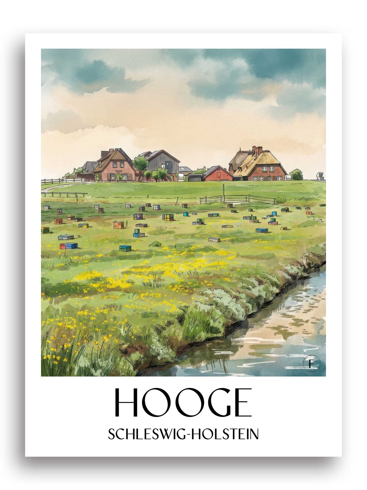 hooge-schleswig-holstein-deutschland-poster-aquarell