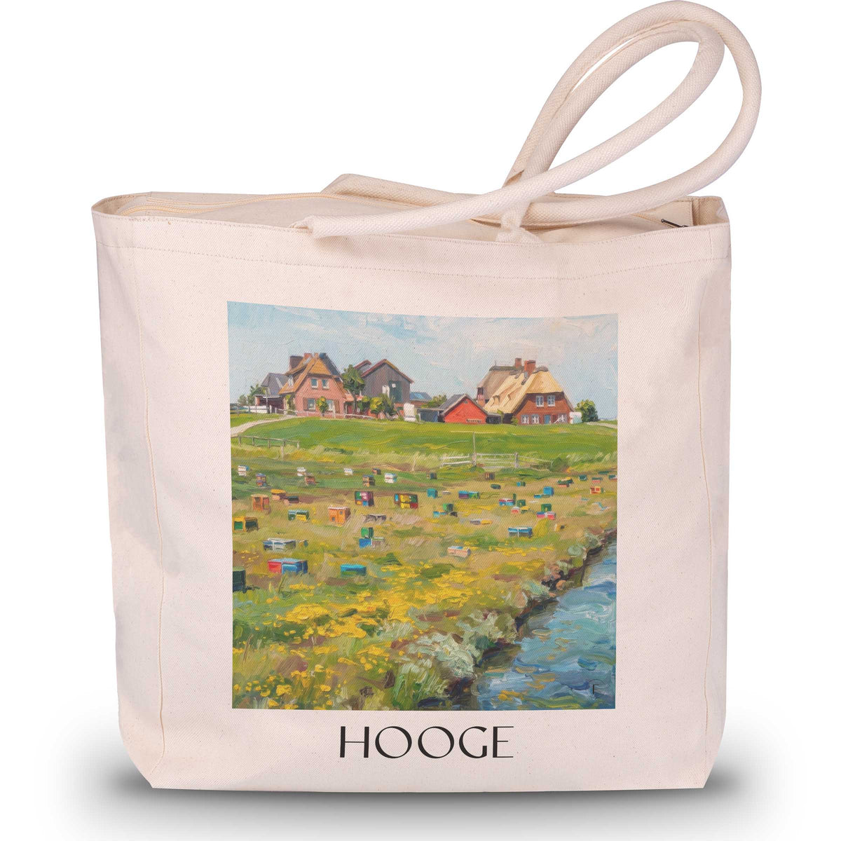 Hooge Shopping Tasche - Schleswig-Holstein - Deutschland Tote Bag - Einkaufstasche im Ölgemälde Stil - favplace
