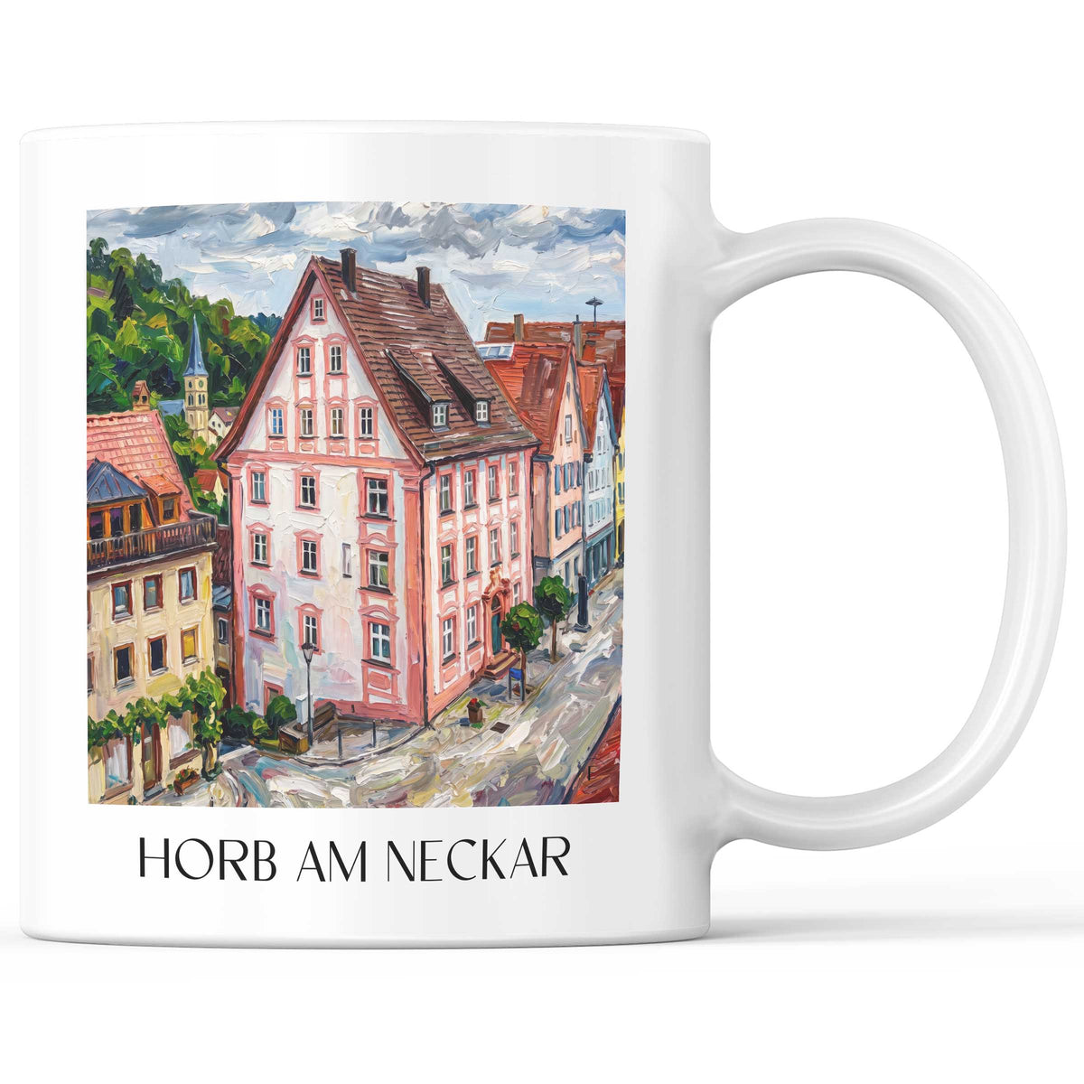 Horb am Neckar Kaffeebecher - Nordschwarzwald - Deutschland Becher - Kaffeetasse im Ölgemälde Stil - favplace