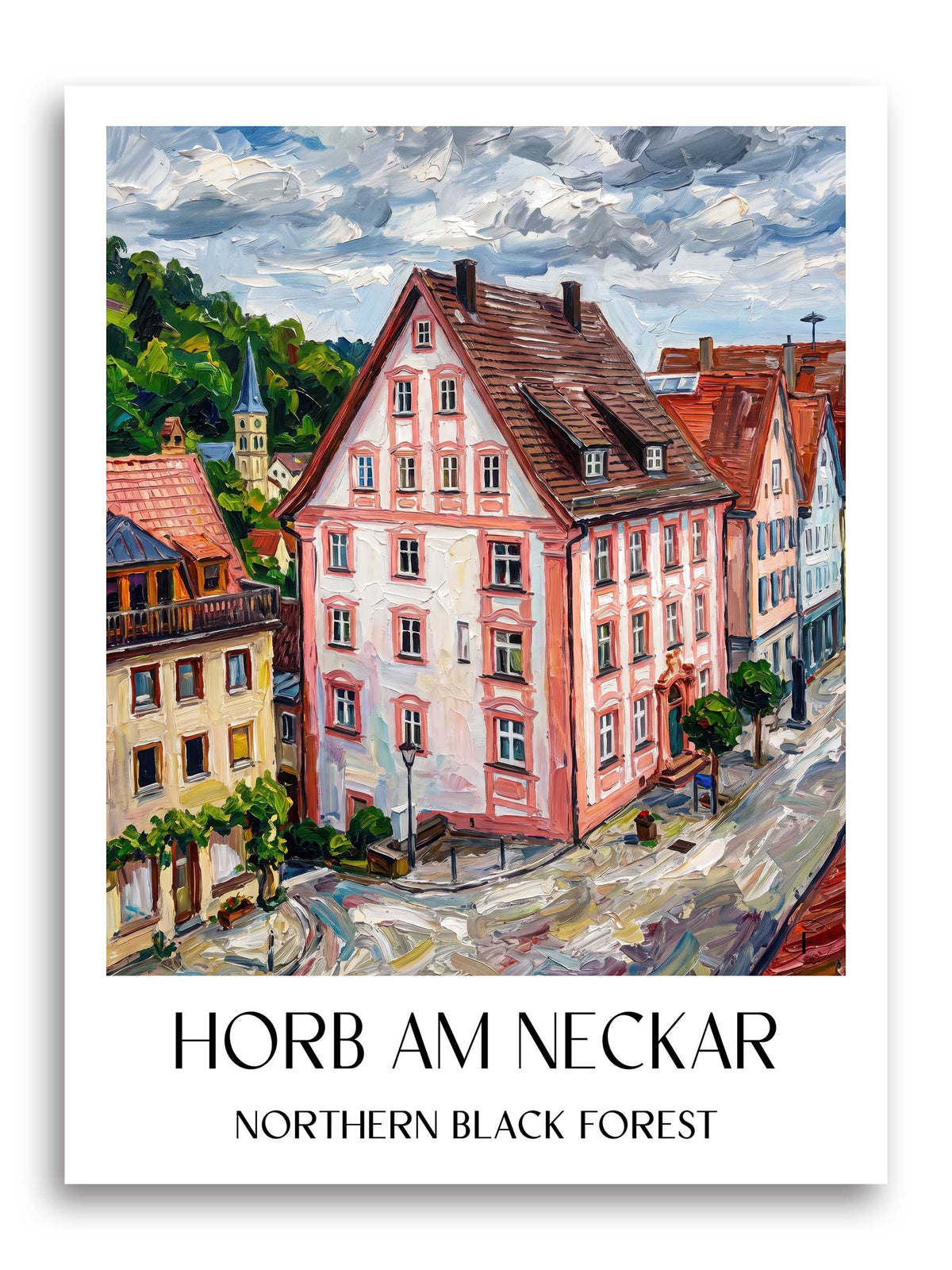Horb am Neckar Poster - Nordschwarzwald - Deutschland Kunstdruck - Ölgemälde von A4 bis A1 - favplace