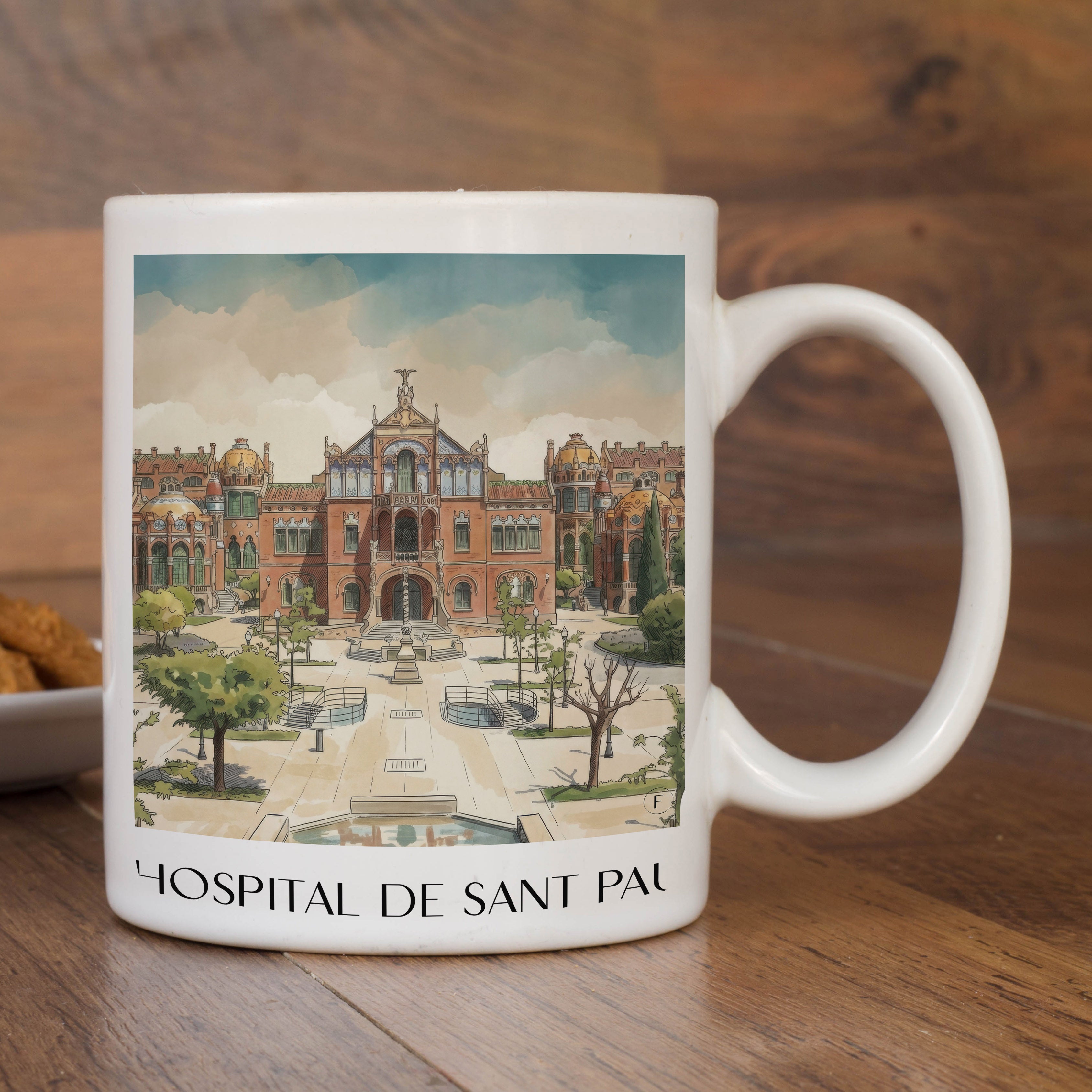 hospital-de-sant-pau-barcelona-spanien-kaffeebecher-aquarell