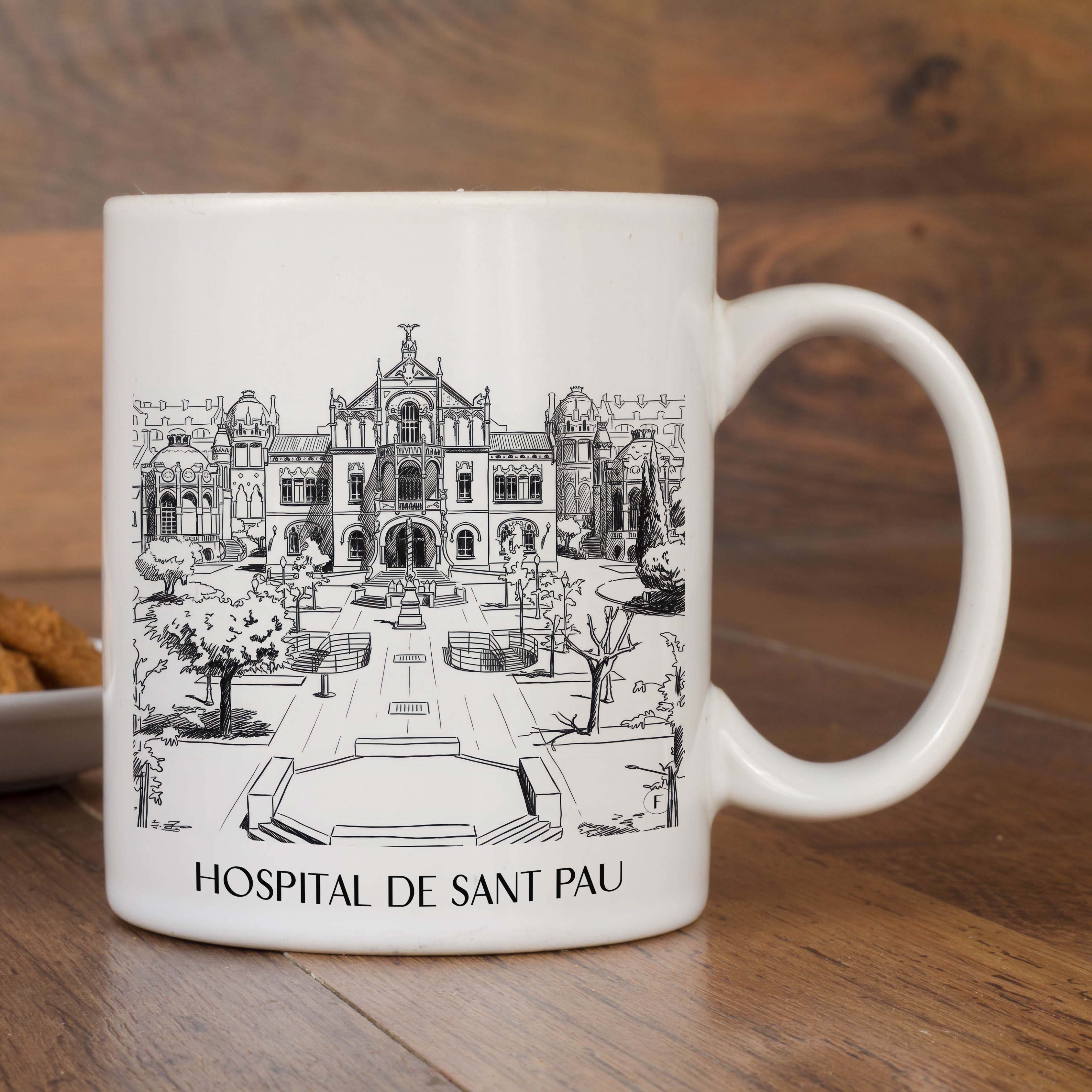 hospital-de-sant-pau-barcelona-spanien-kaffeebecher-skizze
