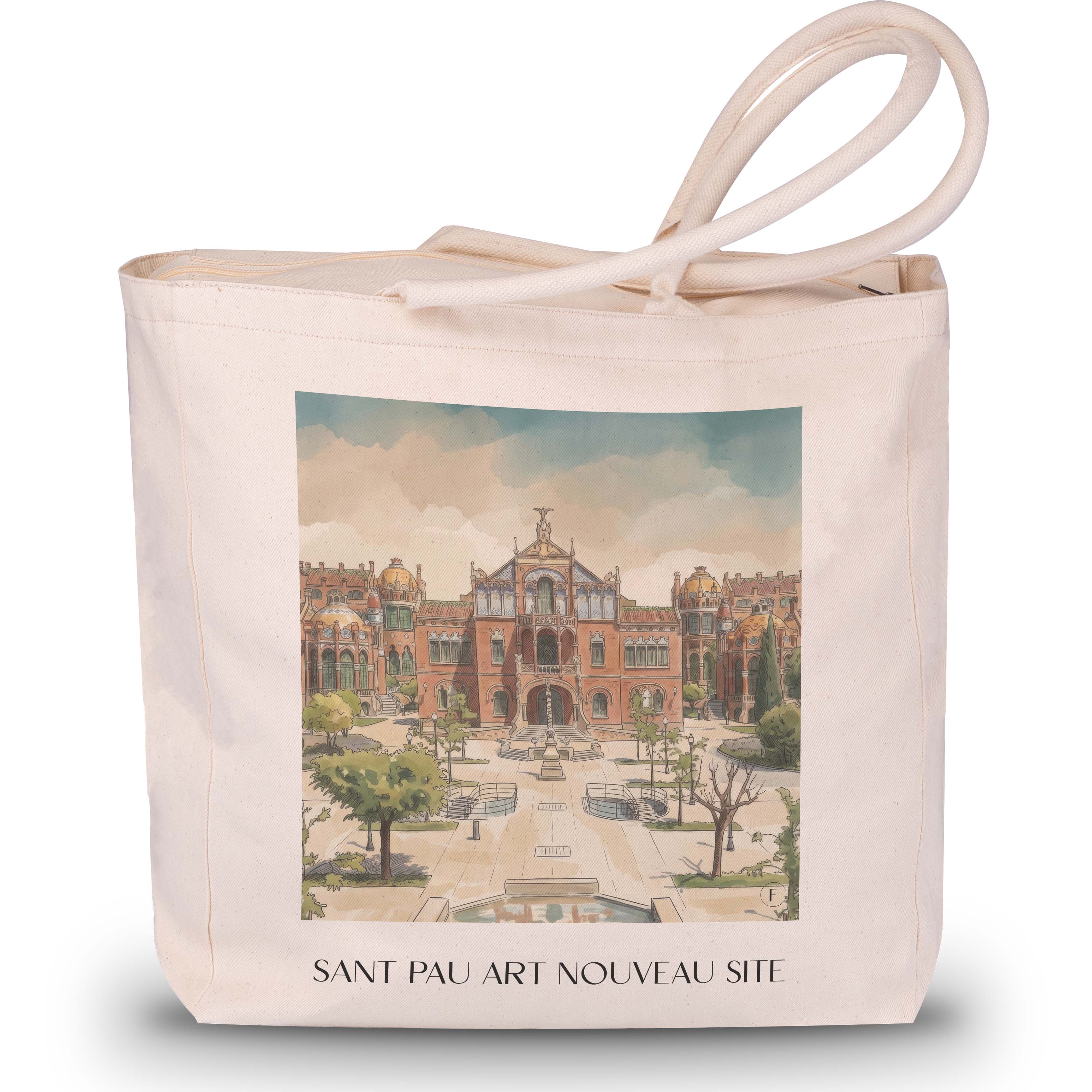 Hospital de Sant Pau Shopping Tasche - Barcelona - Spanien Tote Bag - Einkaufstasche im Aquarell Stil - favplace