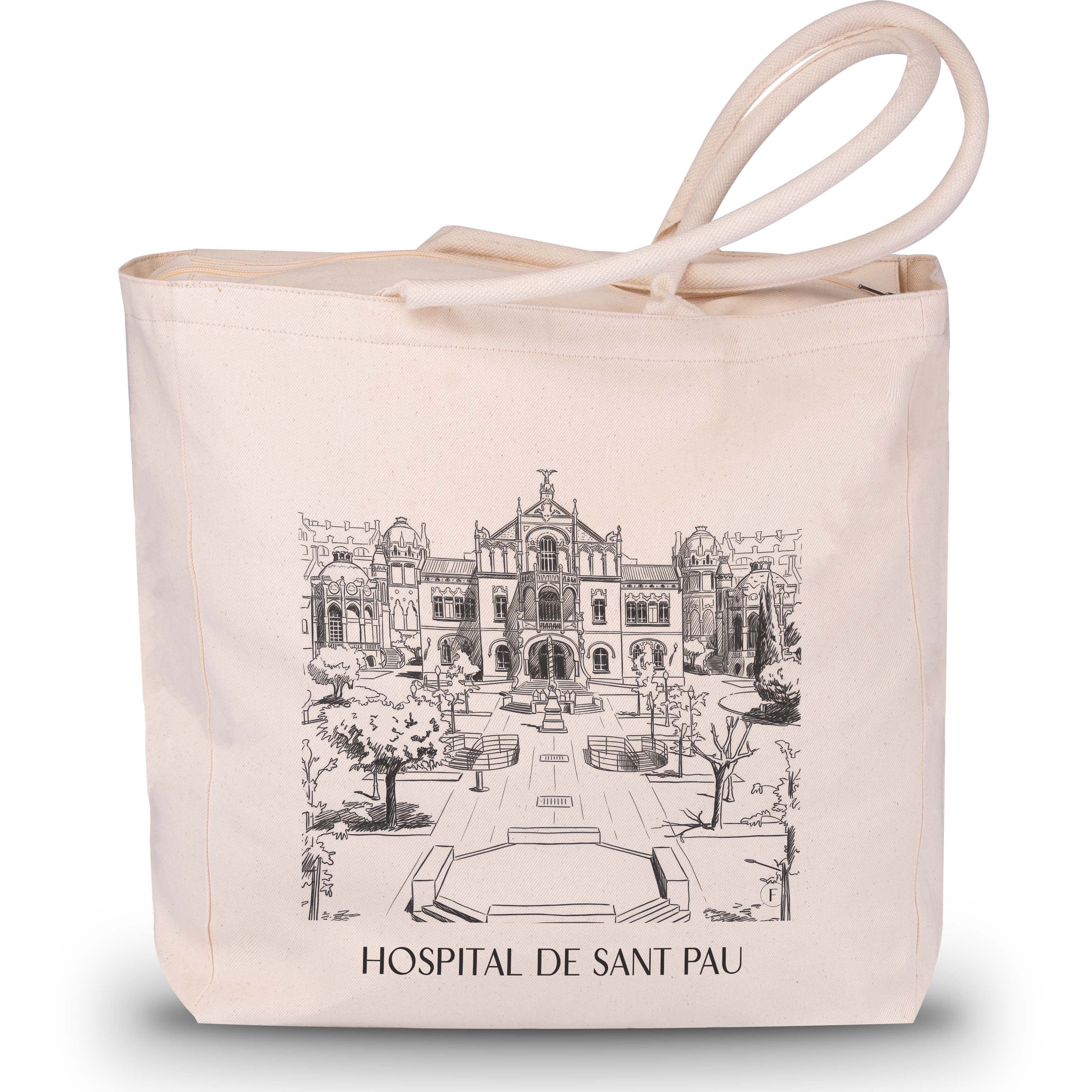 hospital-de-sant-pau-barcelona-spanien-einkaufstasche-skizze