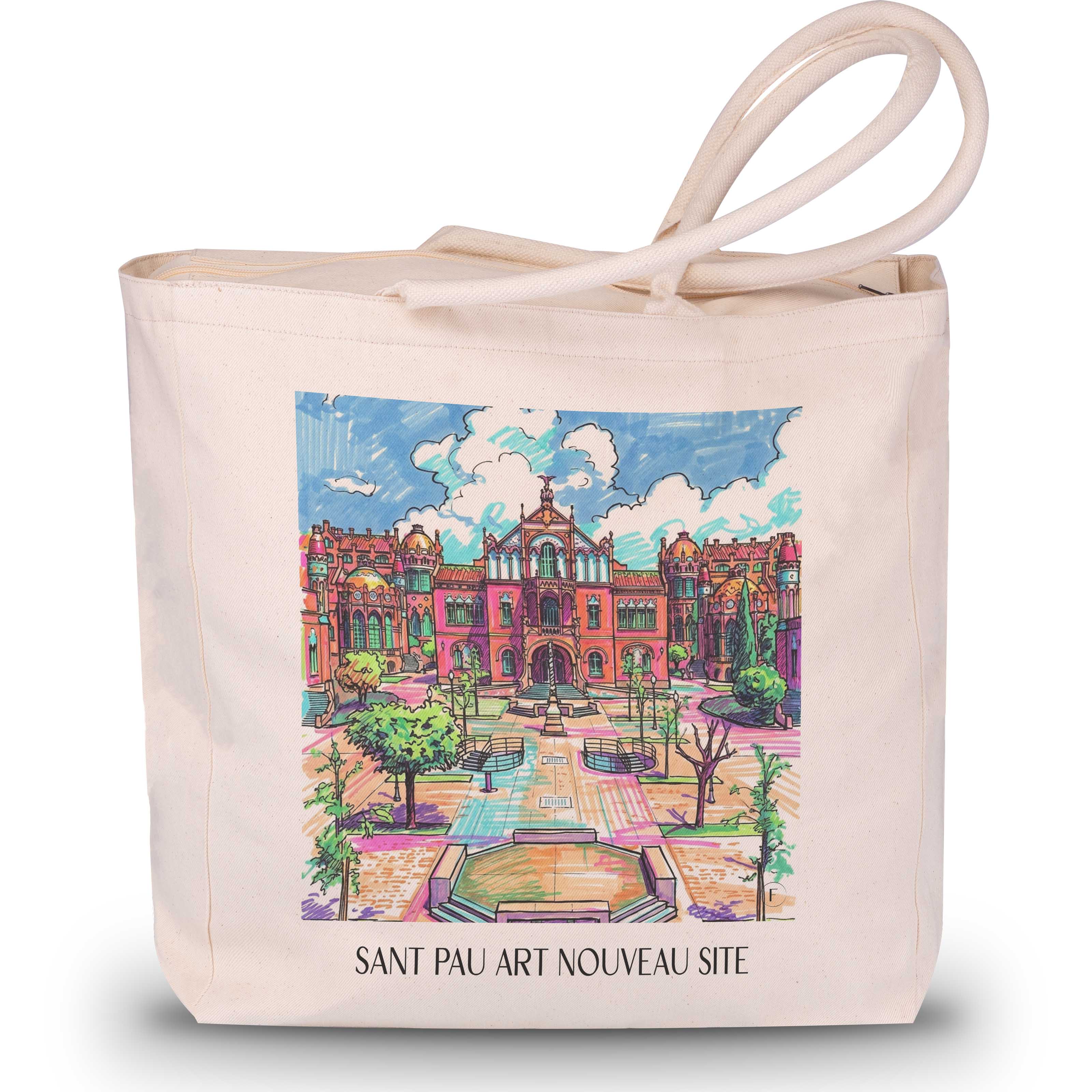 Hospital de Sant Pau Shopping Tasche - Barcelona - Spanien Tote Bag - Einkaufstasche im Tag Graffiti Stil - favplace
