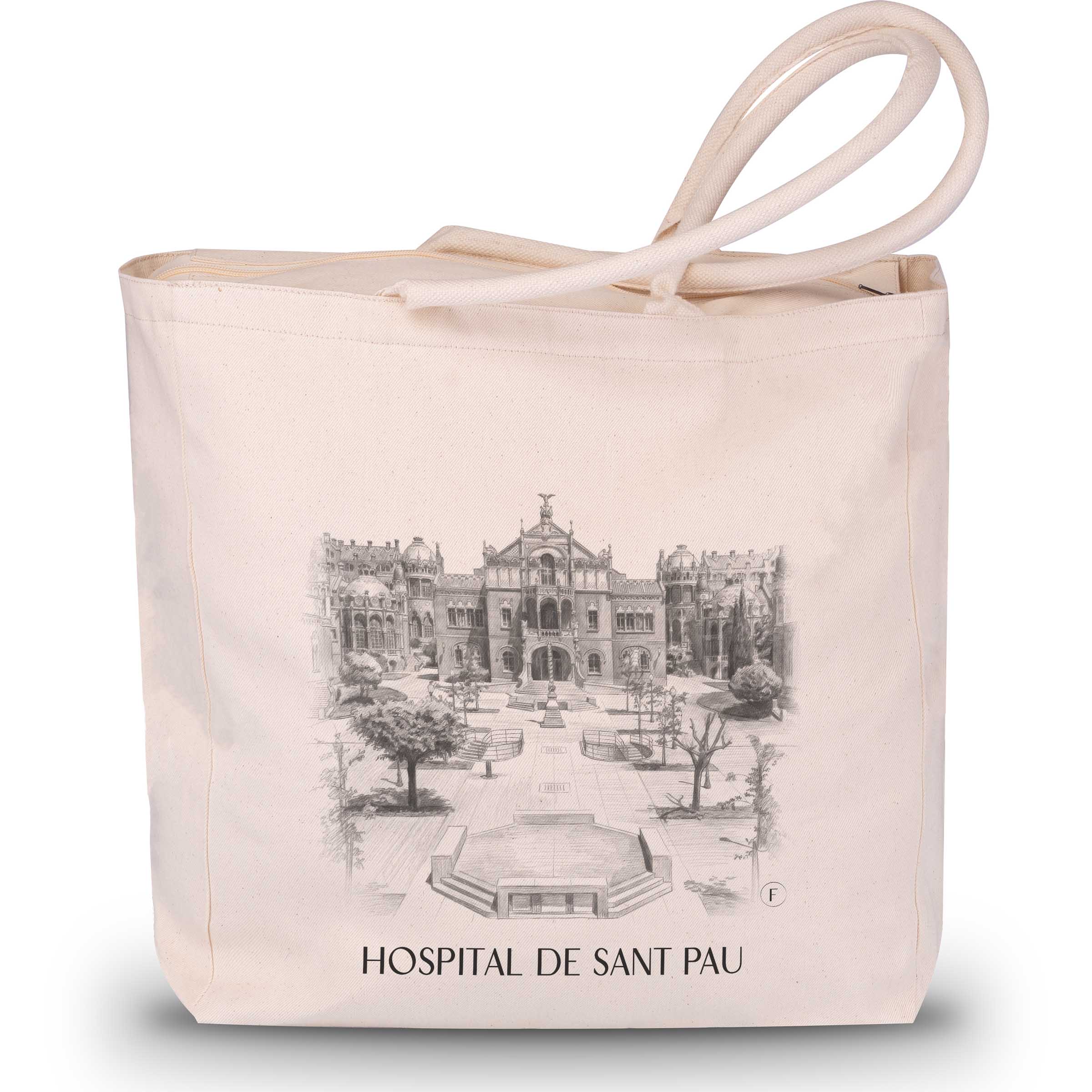 hospital-de-sant-pau-barcelona-spanien-einkaufstasche-bleistift-zeichnung-drawing