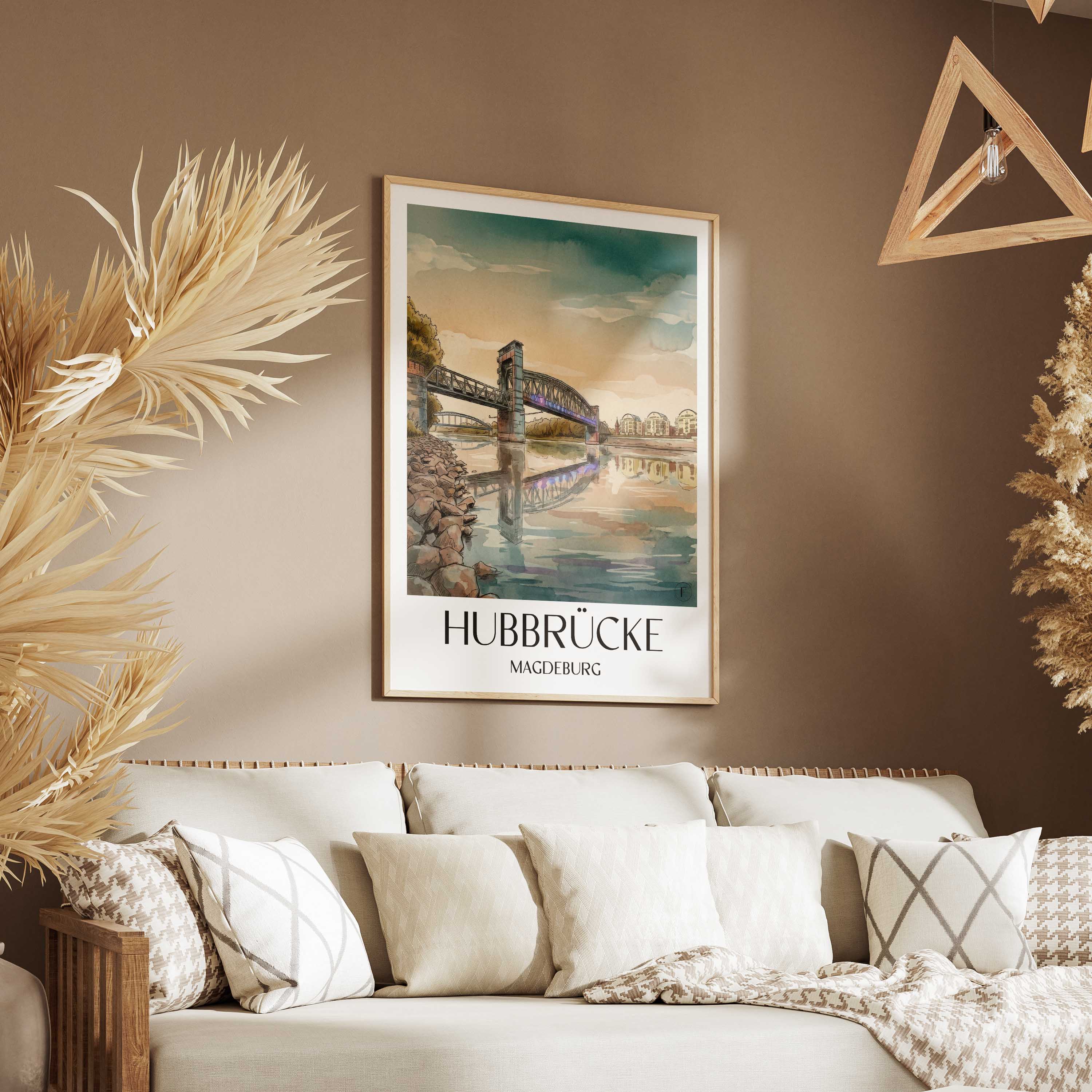 hubbrücke-magdeburg-deutschland-poster-aquarell