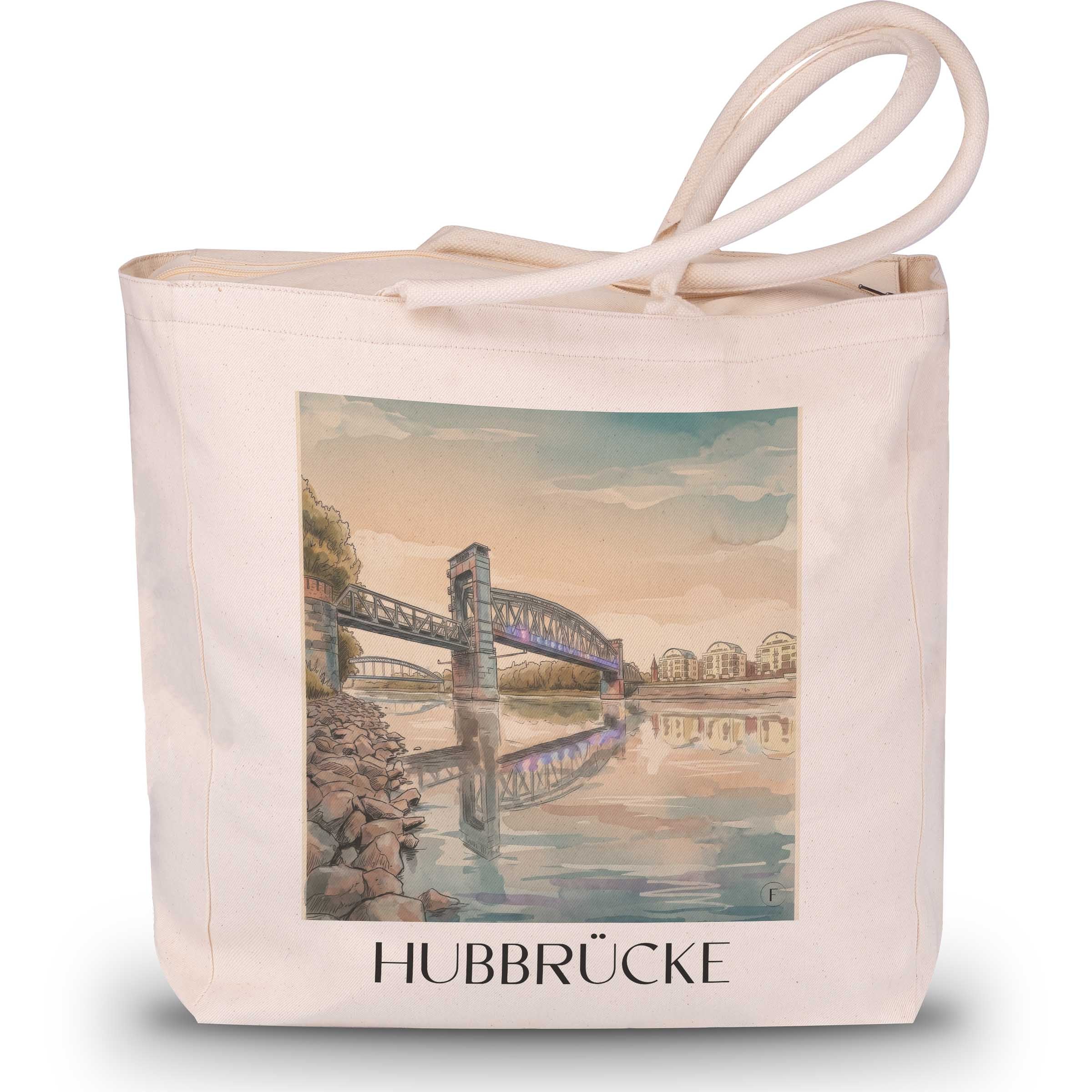 hubbrücke-magdeburg-deutschland-einkaufstasche-aquarell