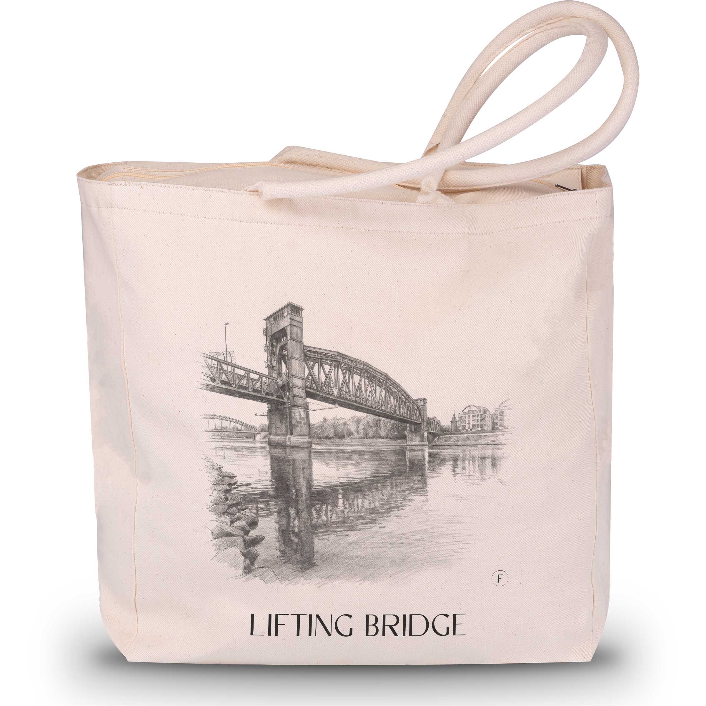 Hubbrücke Shopping Tasche - Magdeburg - Deutschland Tote Bag - Einkaufstasche im Zeichnung Stil