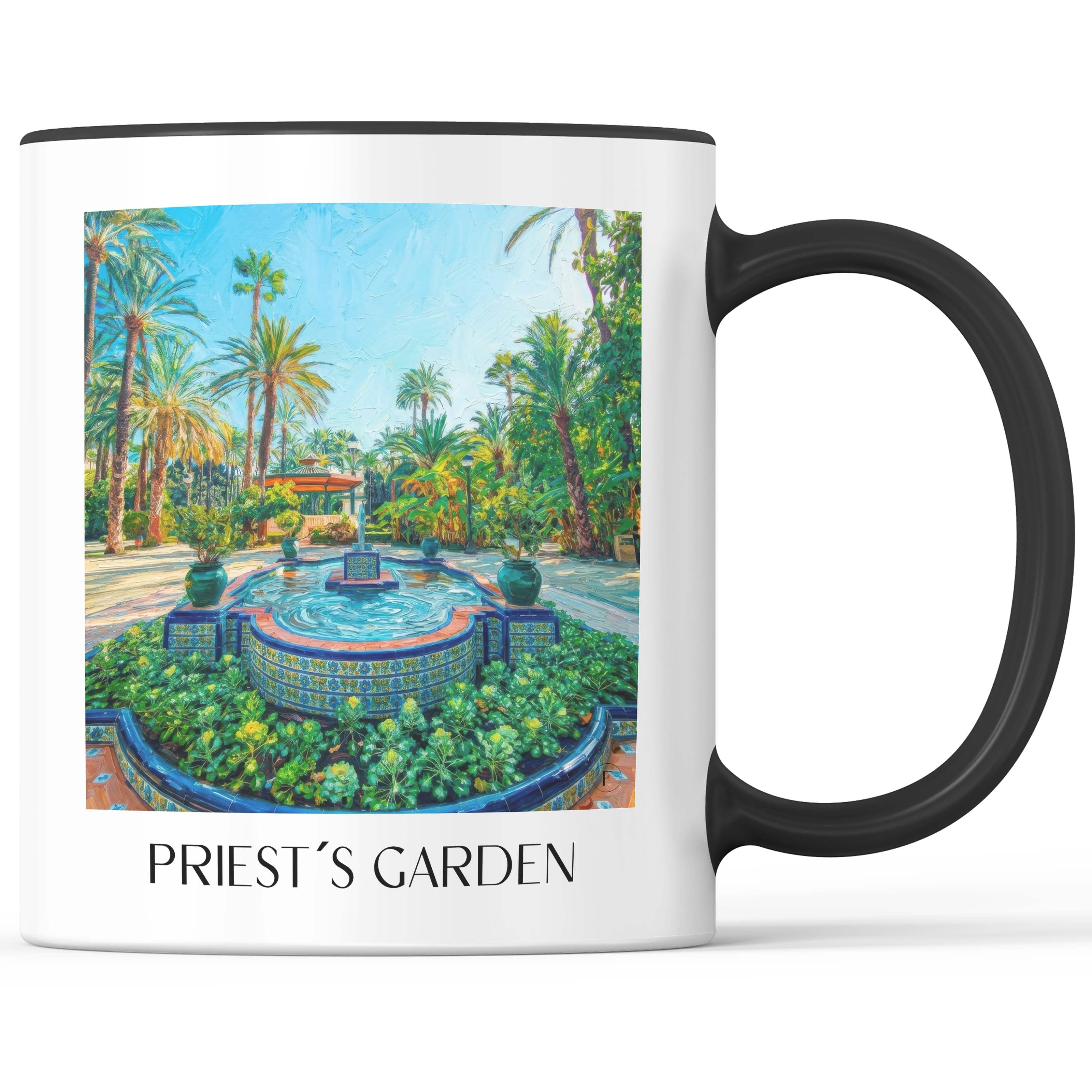 Huerto del Cura Kaffeebecher - Elche - Spanien Becher - Kaffeetasse im Ölgemälde Stil - favplace