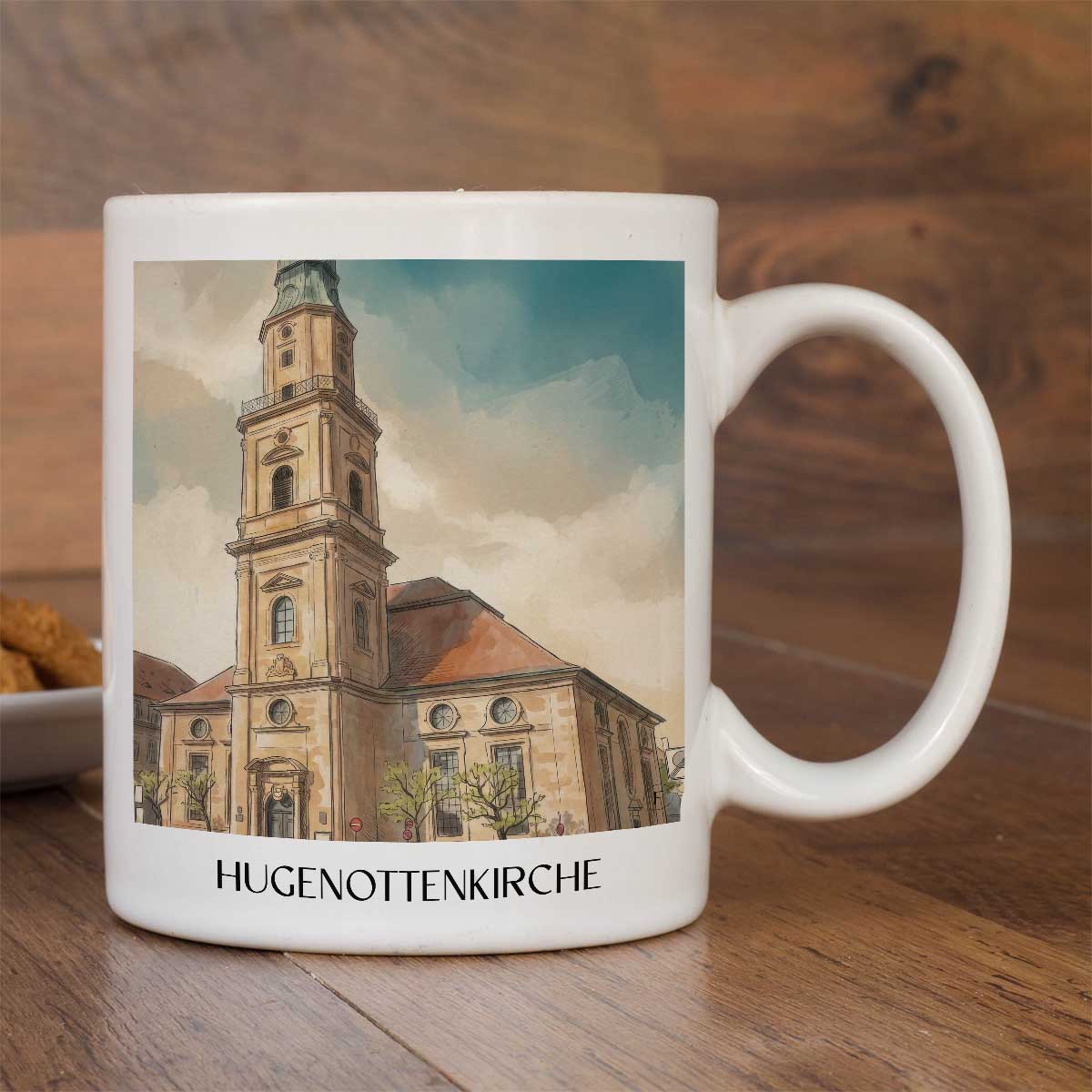 hugenottenkirche-erlangen-deutschland-kaffeebecher-aquarell