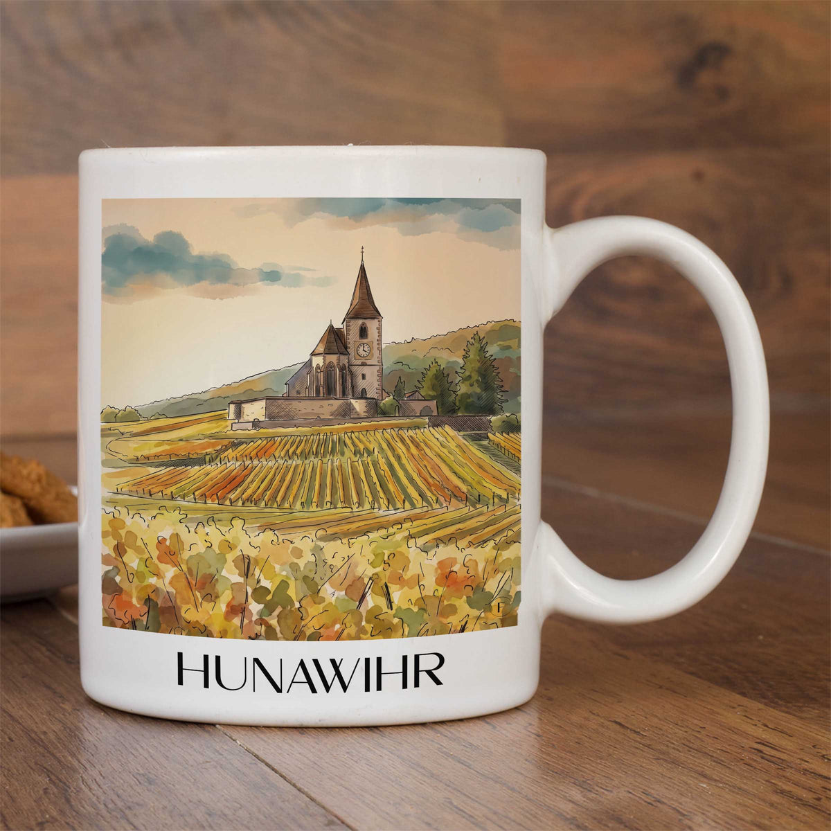 hunawihr-route-des-vins-d'alsace-frankreich-kaffeebecher-aquarell