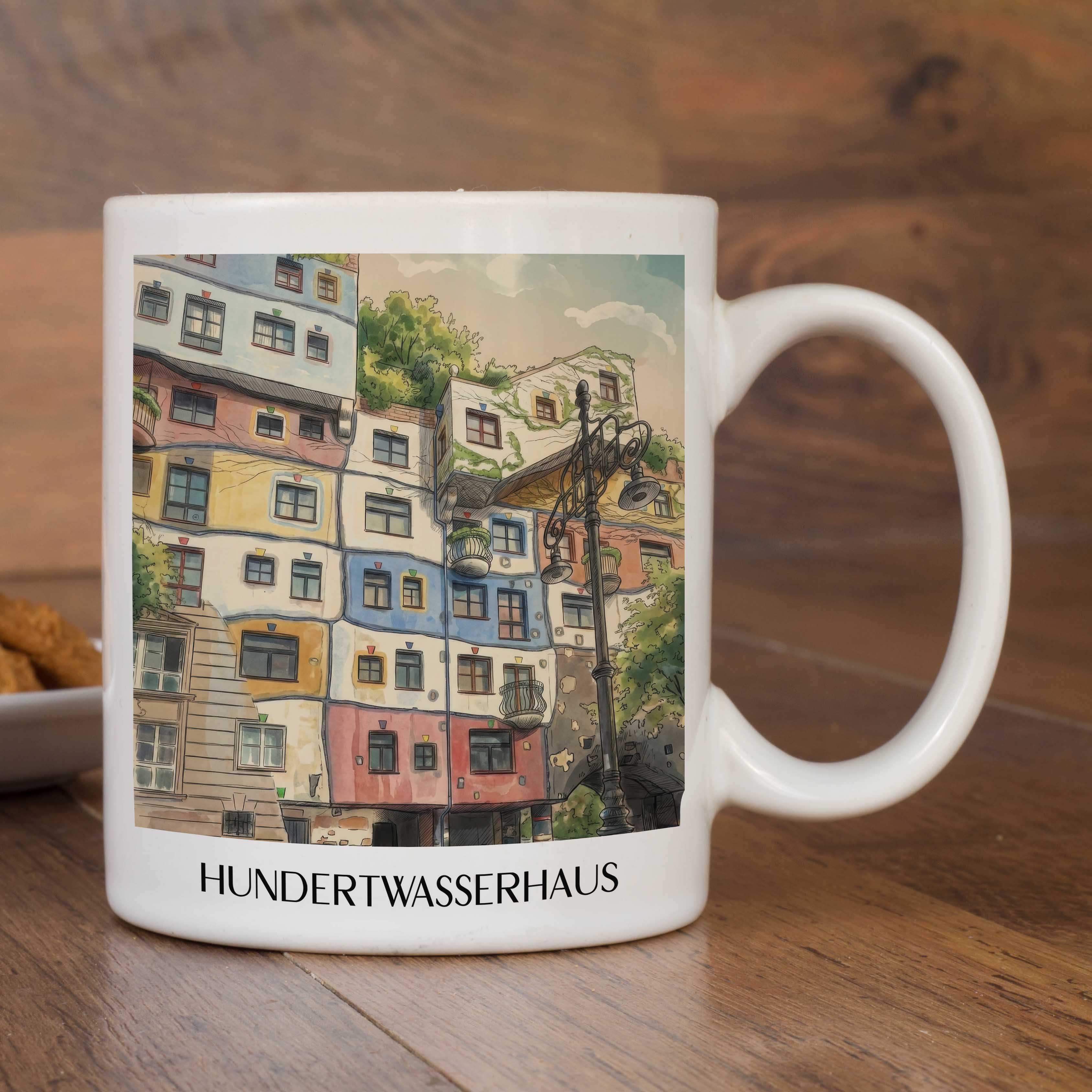 hundertwasserhaus-wien-österreich-kaffeebecher-aquarell