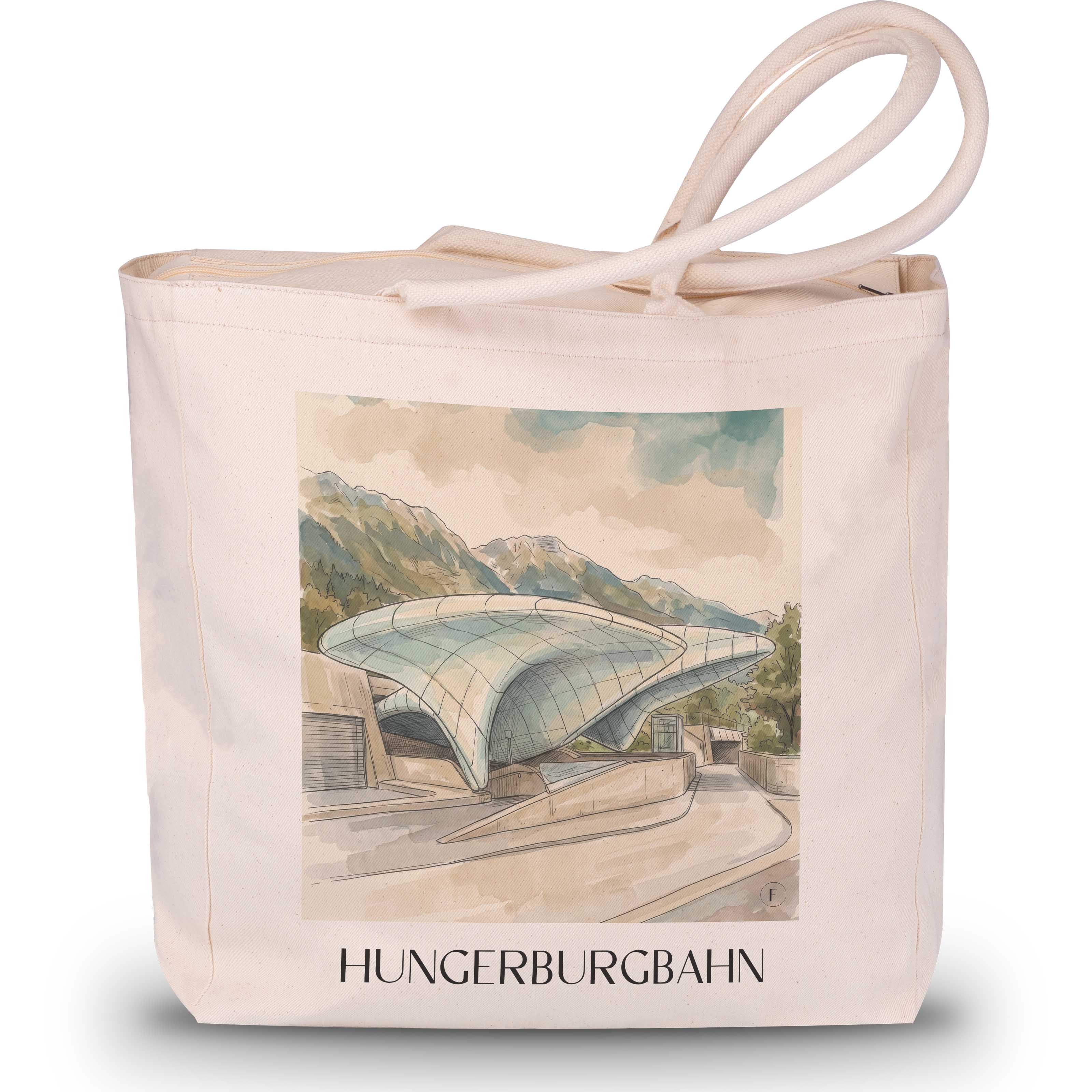 Hungerburgbahn Shopping Tasche - Innsbruck - Österreich Tote Bag - Einkaufstasche im Aquarell Stil - favplace