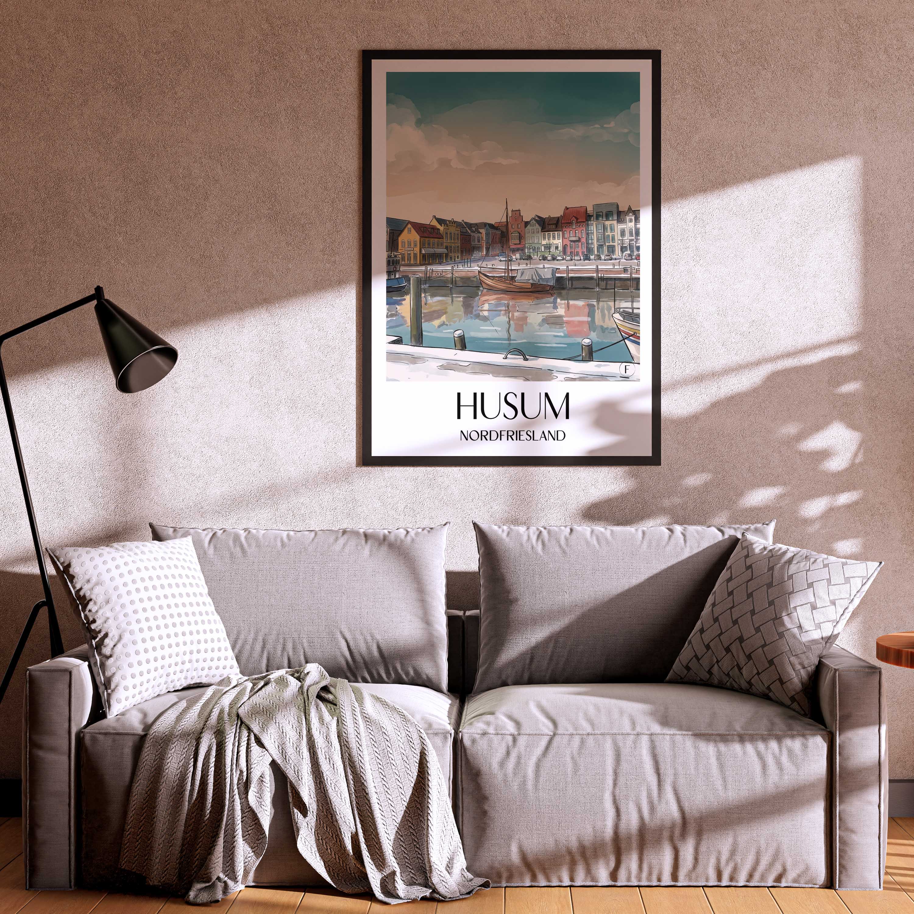husum-nordfriesland-deutschland-poster-aquarell