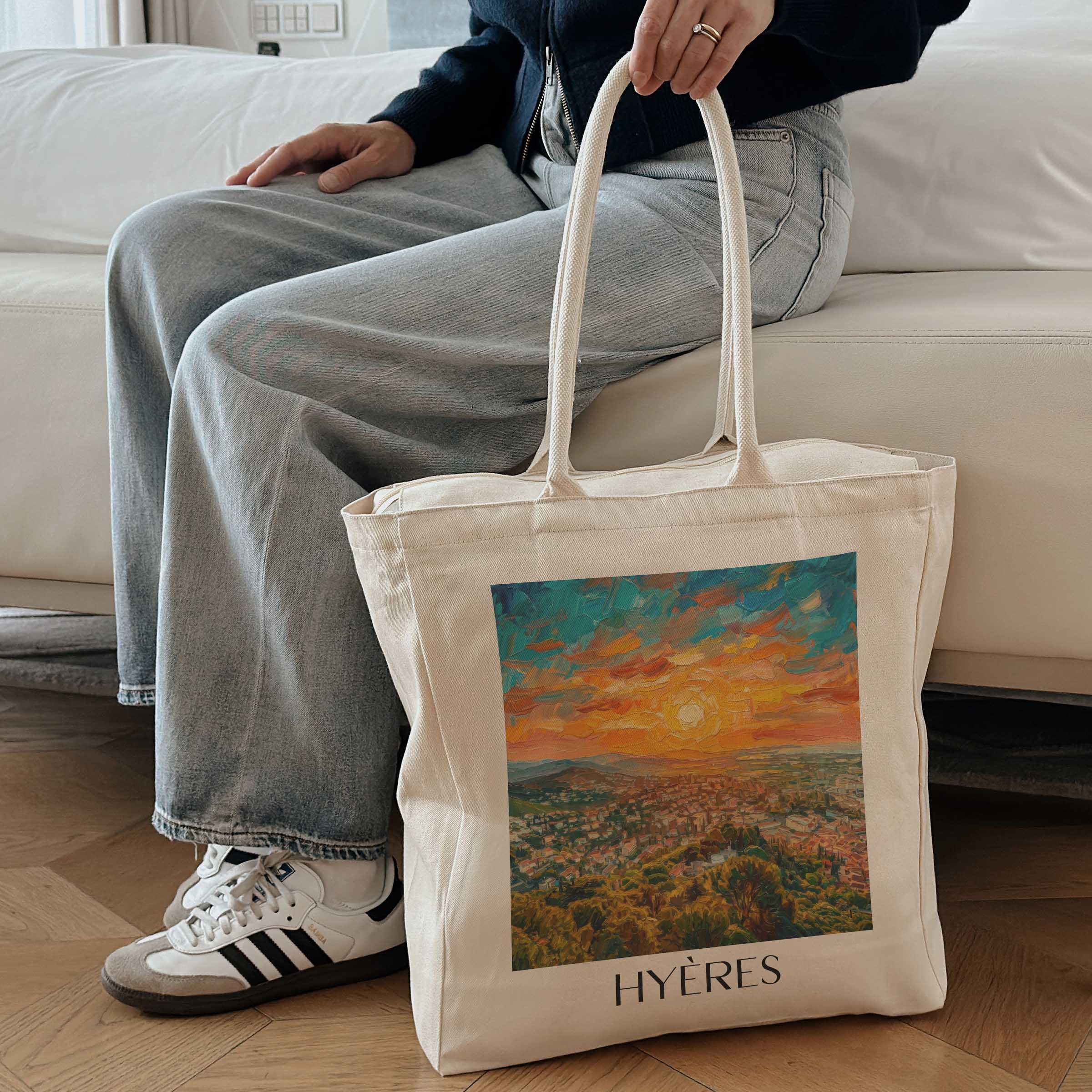 hyères-côte-d´azur-frankreich-einkaufstasche-oil-painting-oelgemaelde