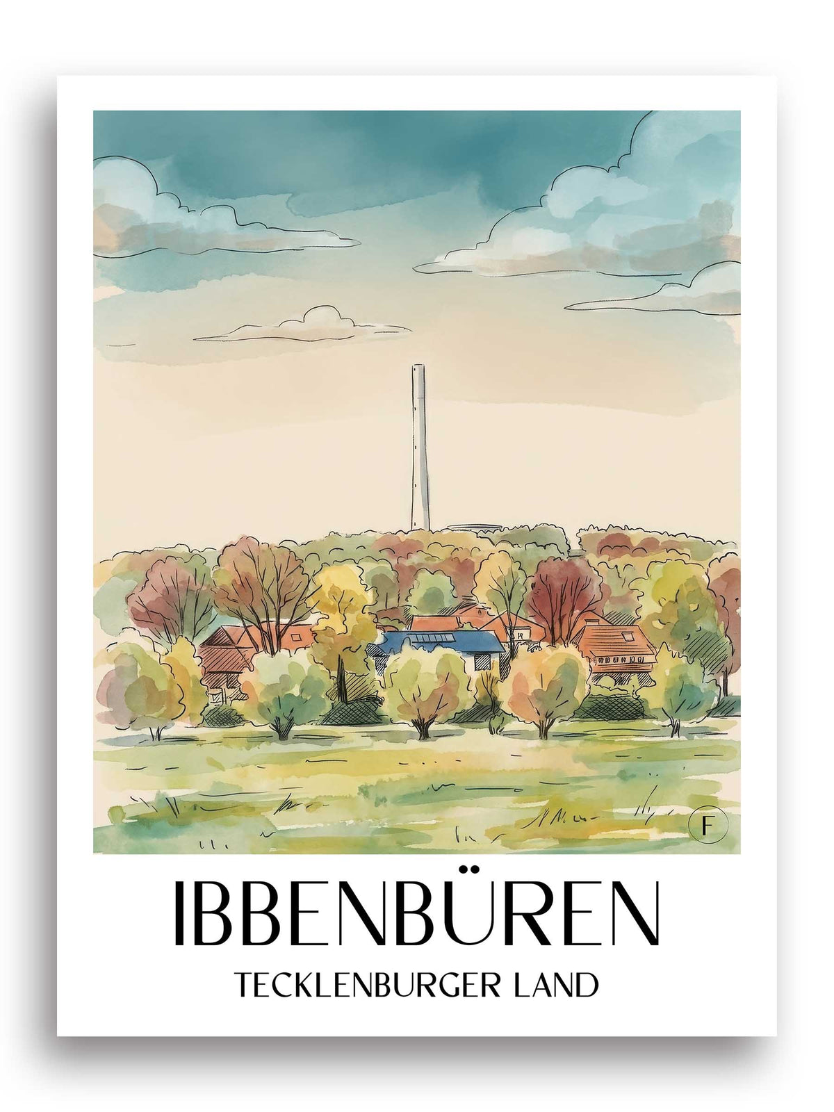 ibbenbüren-tecklenburger-land-deutschland-poster-aquarell