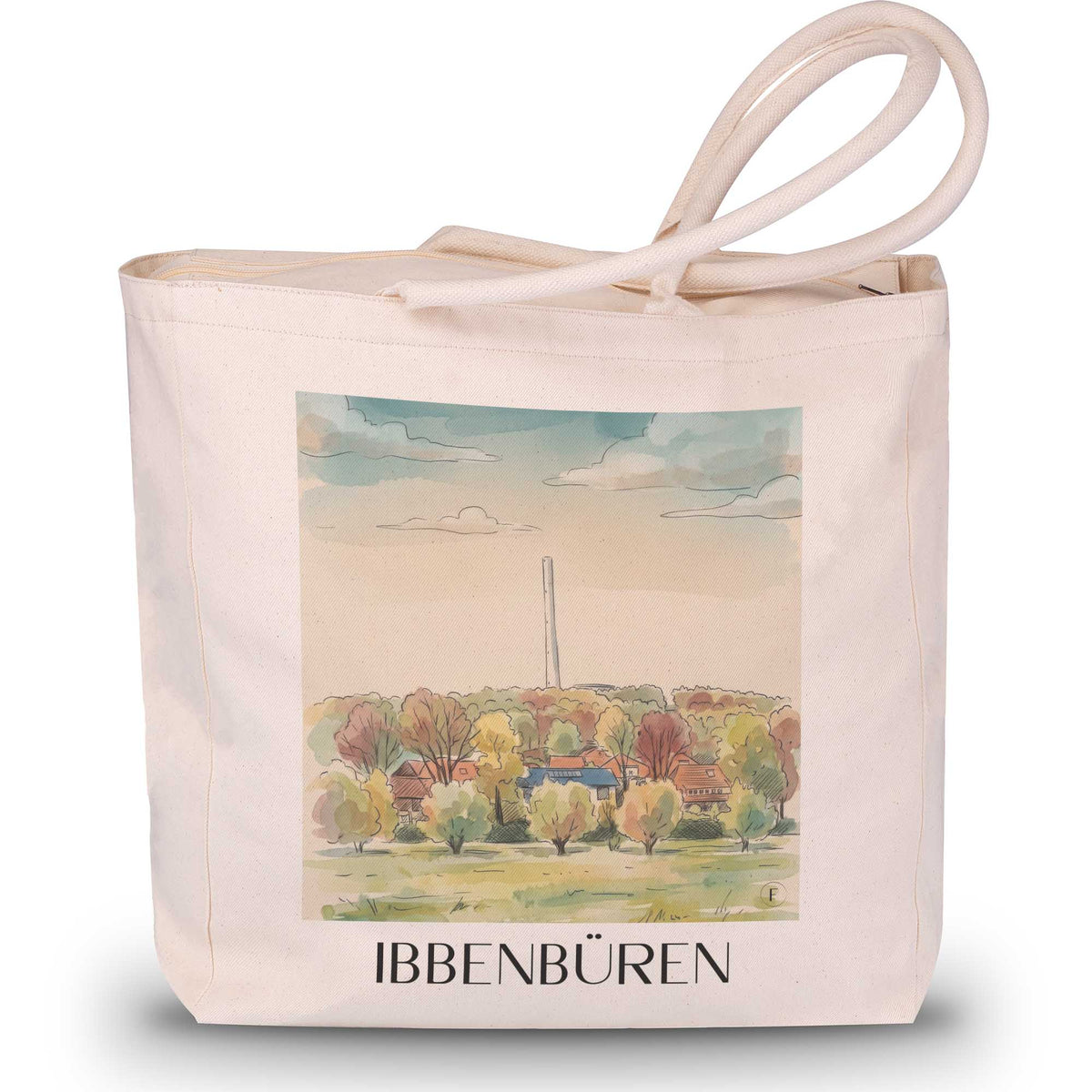 ibbenbüren-tecklenburger-land-deutschland-einkaufstasche-aquarell