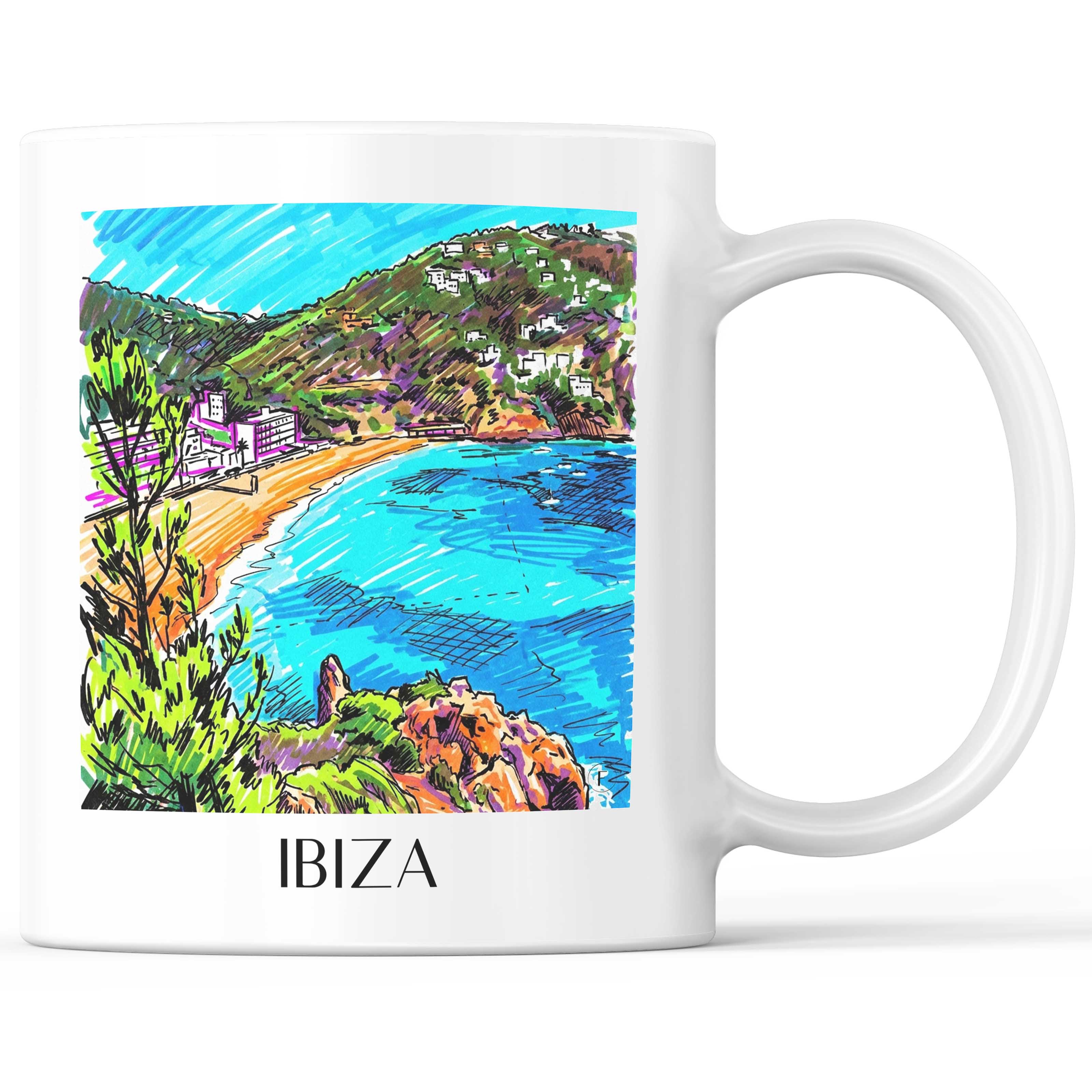 Ibiza Kaffeebecher - Spanien - Spanien und Spanien Becher - Kaffeetasse im Tag Graffiti Stil - favplace