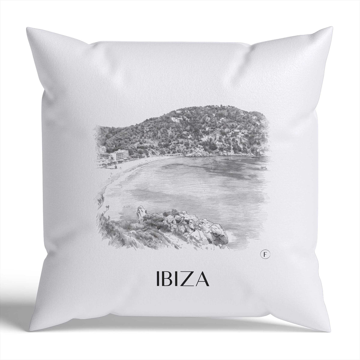 Ibiza Kissenhülle - Zierkissen Bezug - Spanien - Spanien Kissen bzw. Kissenbezug im Zeichnung Stil - favplace