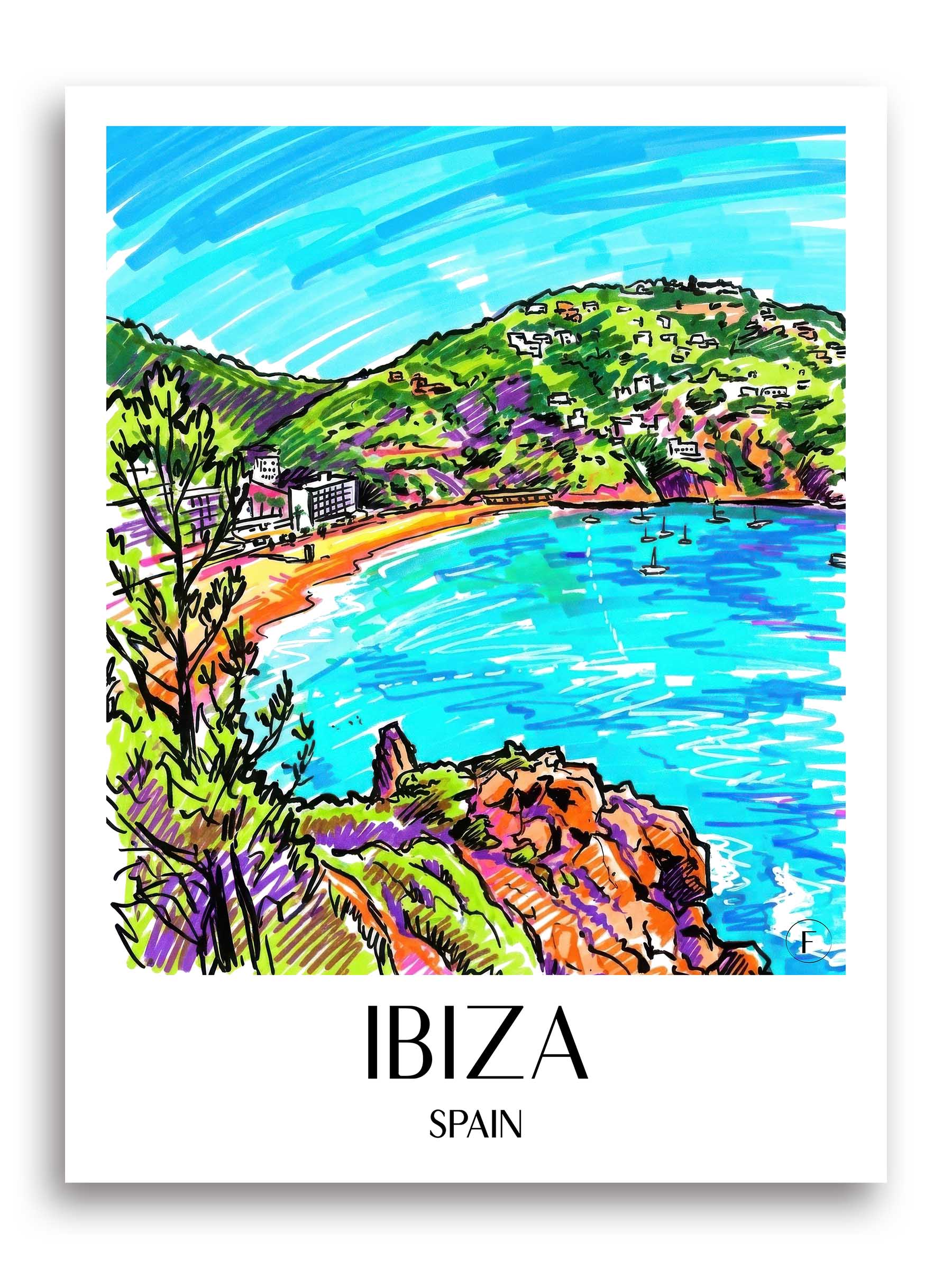 Ibiza Poster - - Spanien Kunstdruck - Tag Graffiti von A4 bis A1 - favplace