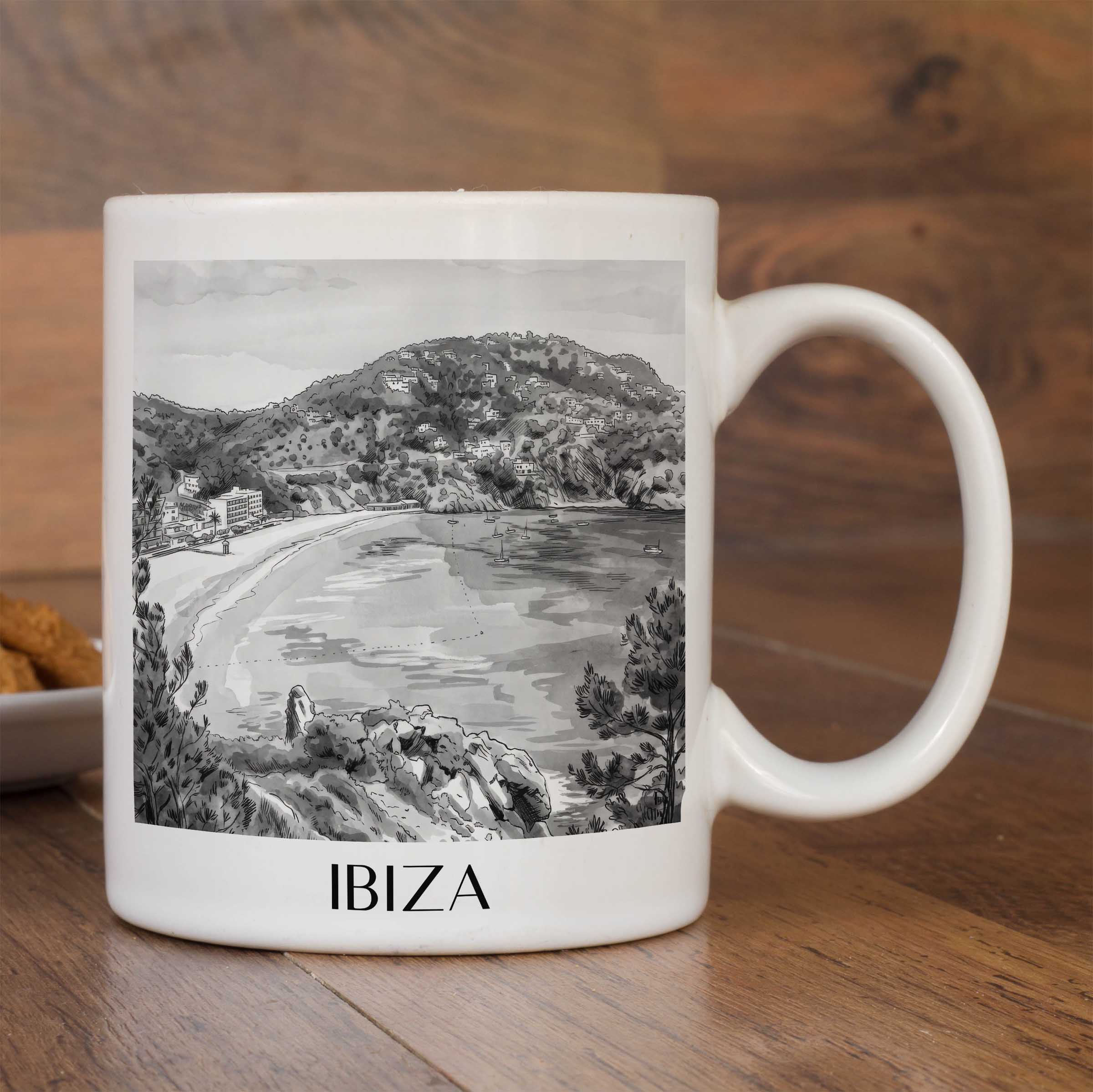 ibiza-spanien-kaffeebecher-aquarell-schwarz-weiss