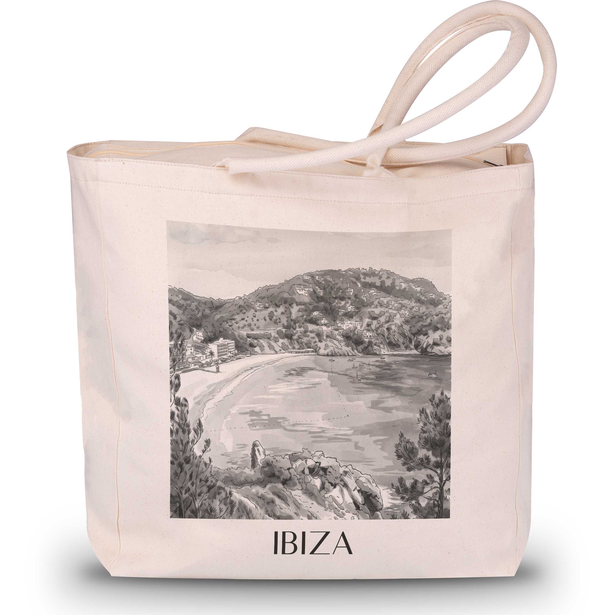 ibiza-spanien-einkaufstasche-aquarell-schwarz-weiss