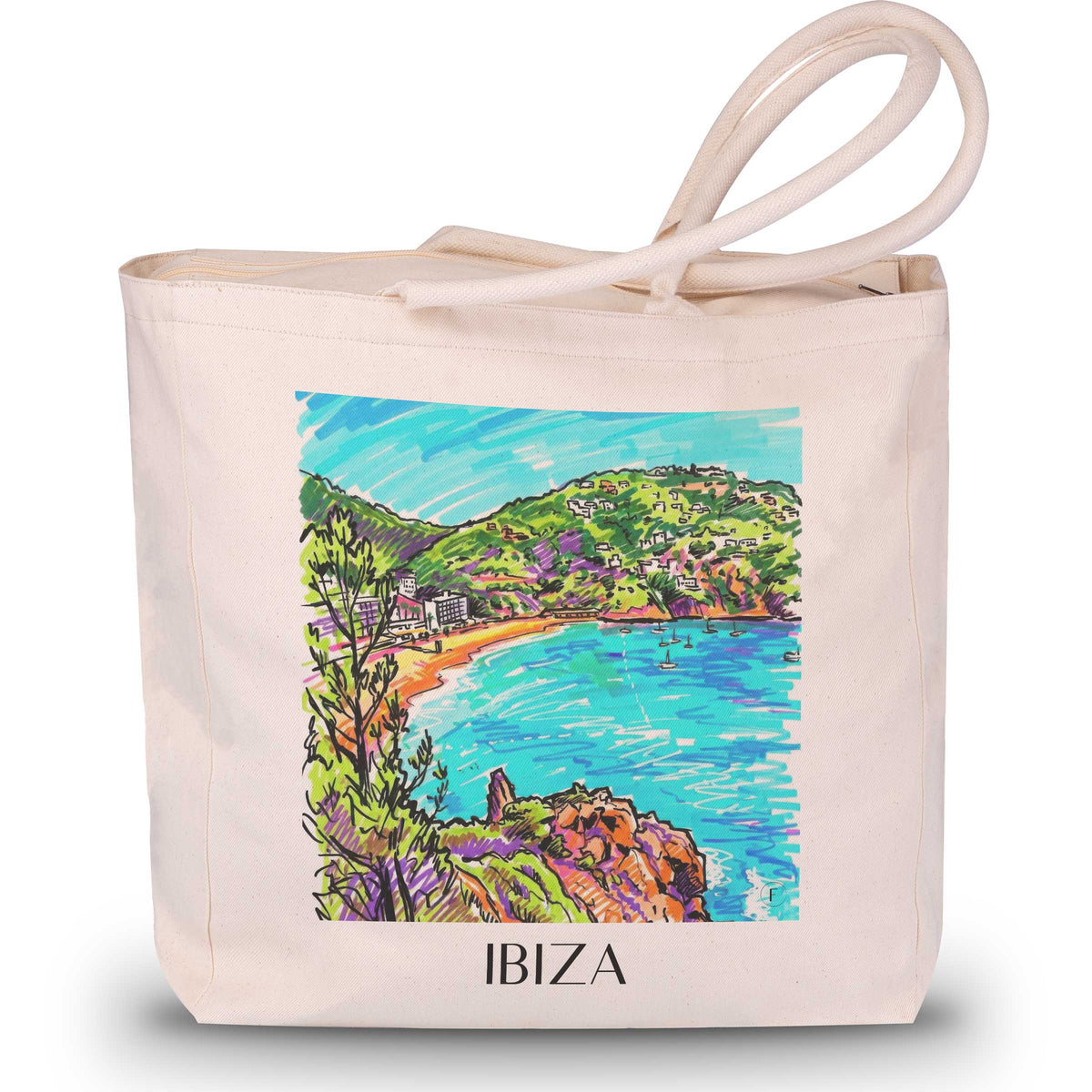 Ibiza - Spanien Tote Bag - Einkaufstasche im Tag Graffiti Stil - favplace