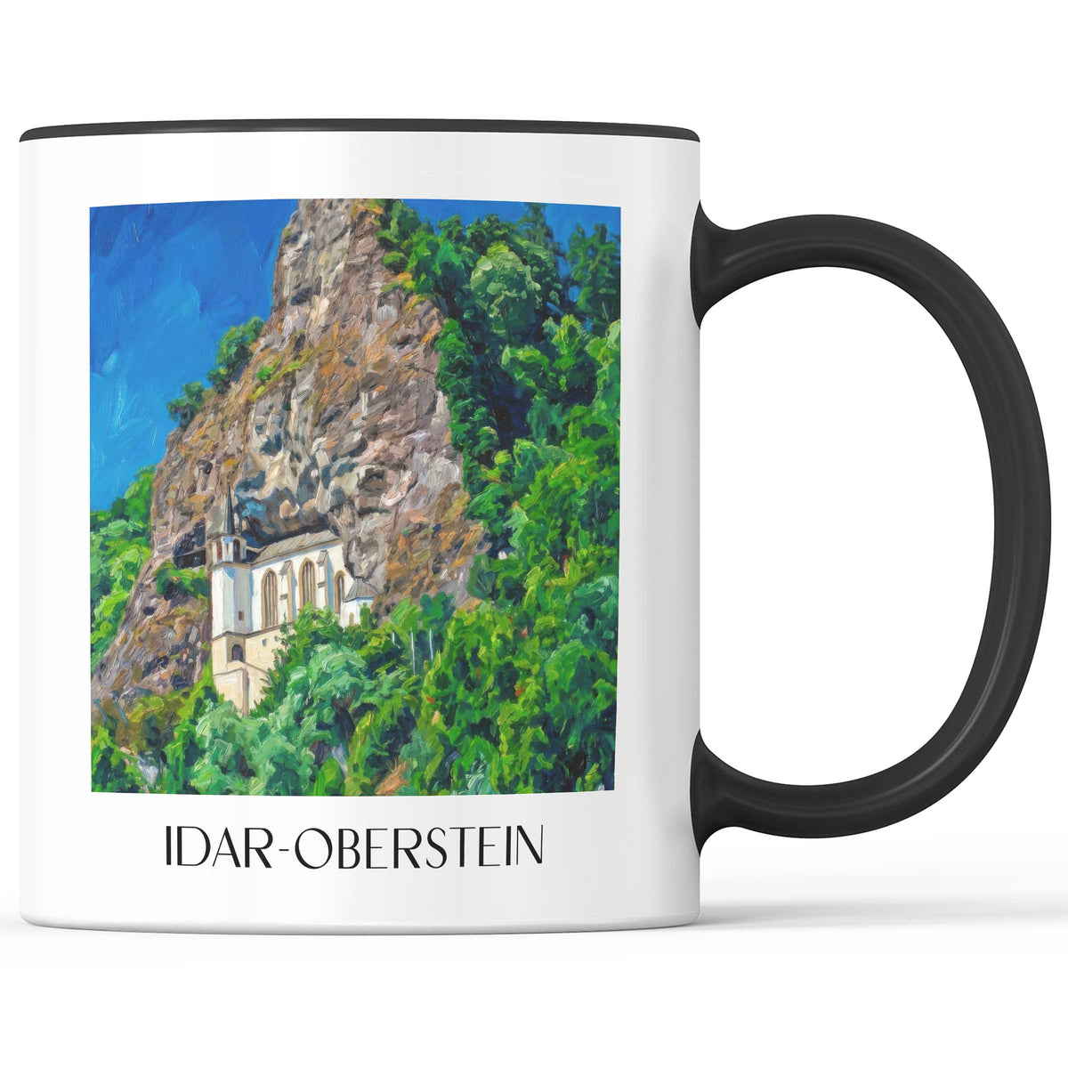 Idar-Oberstein Kaffeebecher - Hunsrück - Deutschland Becher - Kaffeetasse im Ölgemälde Stil - favplace