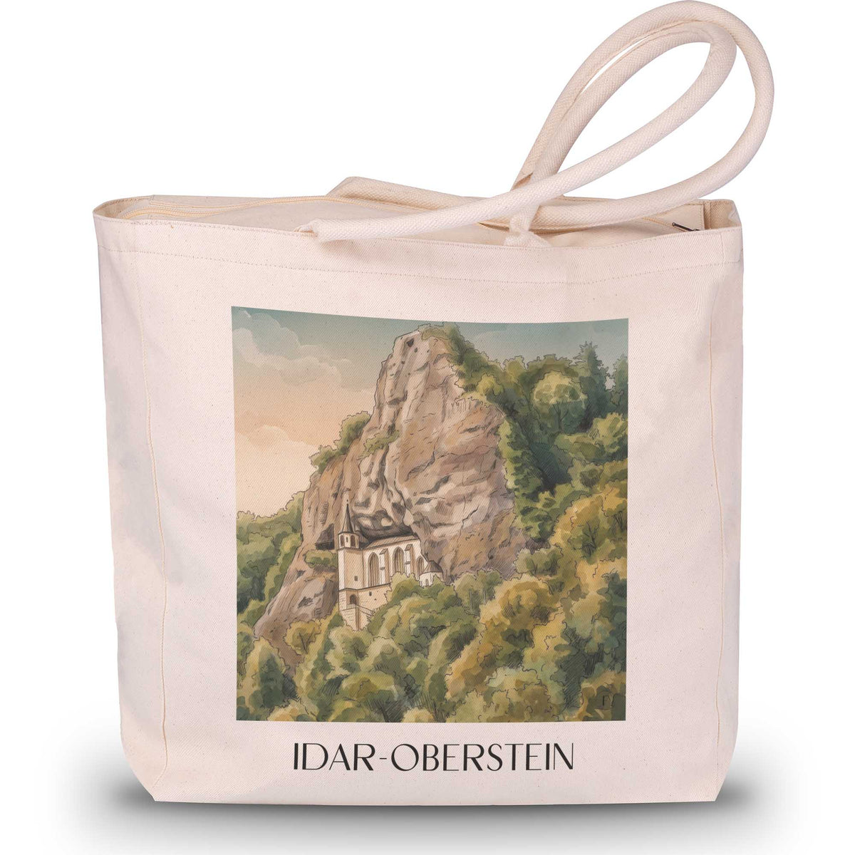 idar-oberstein-hunsrück-deutschland-einkaufstasche-aquarell