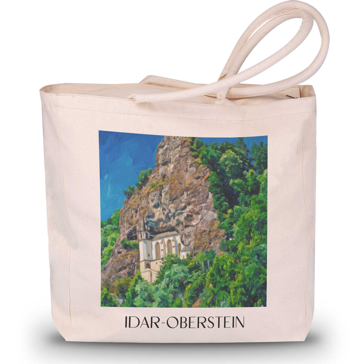 Idar-Oberstein Shopping Tasche - Hunsrück - Deutschland Tote Bag - Einkaufstasche im Ölgemälde Stil - favplace