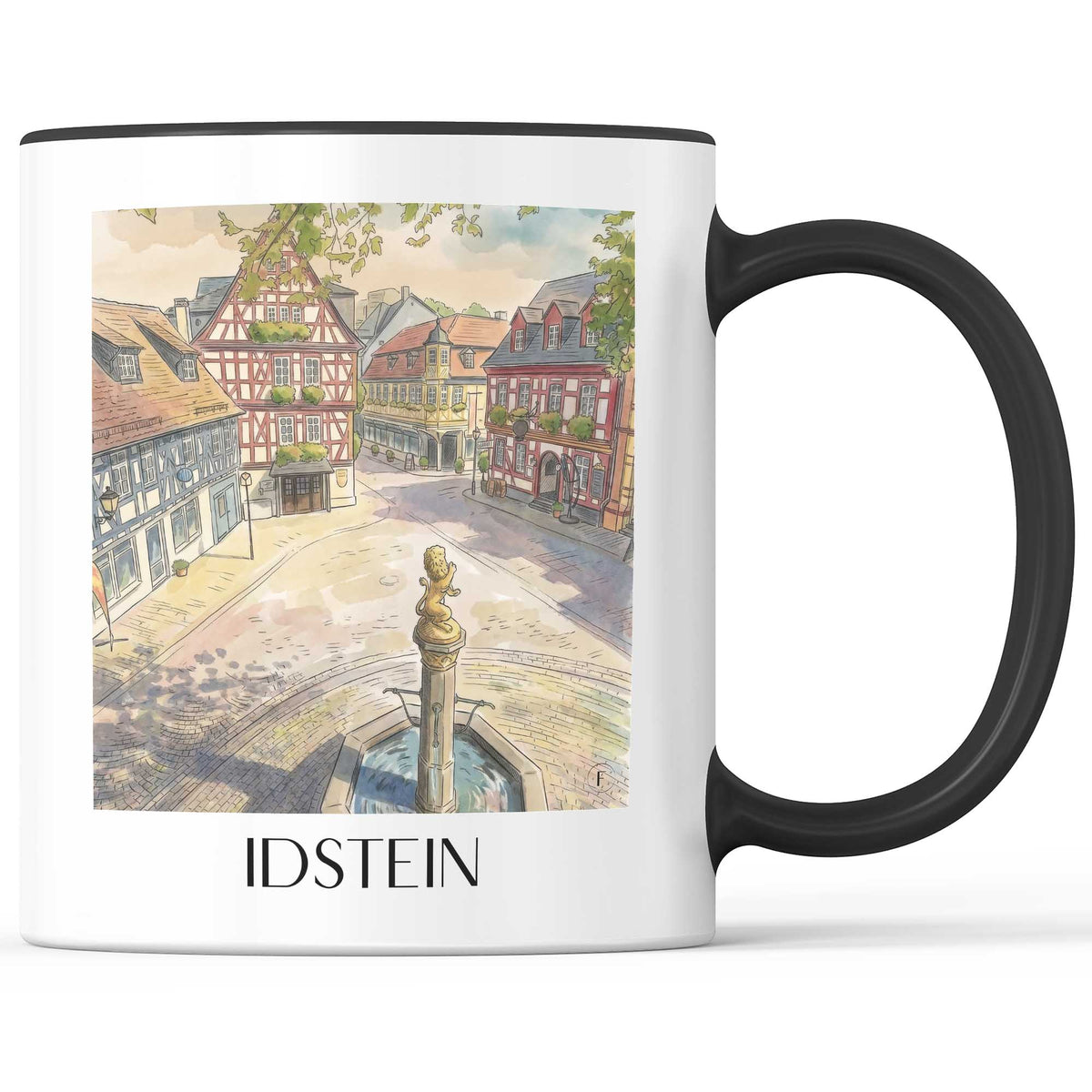 idstein-taunus-deutschland-kaffeebecher-aquarell