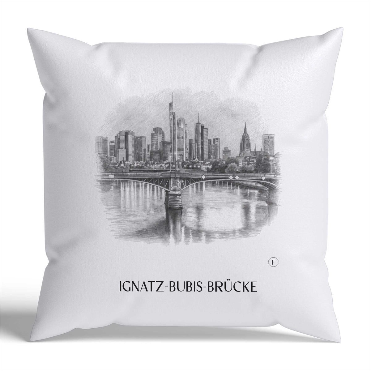 ignatz-bubis-brücke-frankfurt-deutschland-kissenbezug-bleistift-zeichnung-drawing