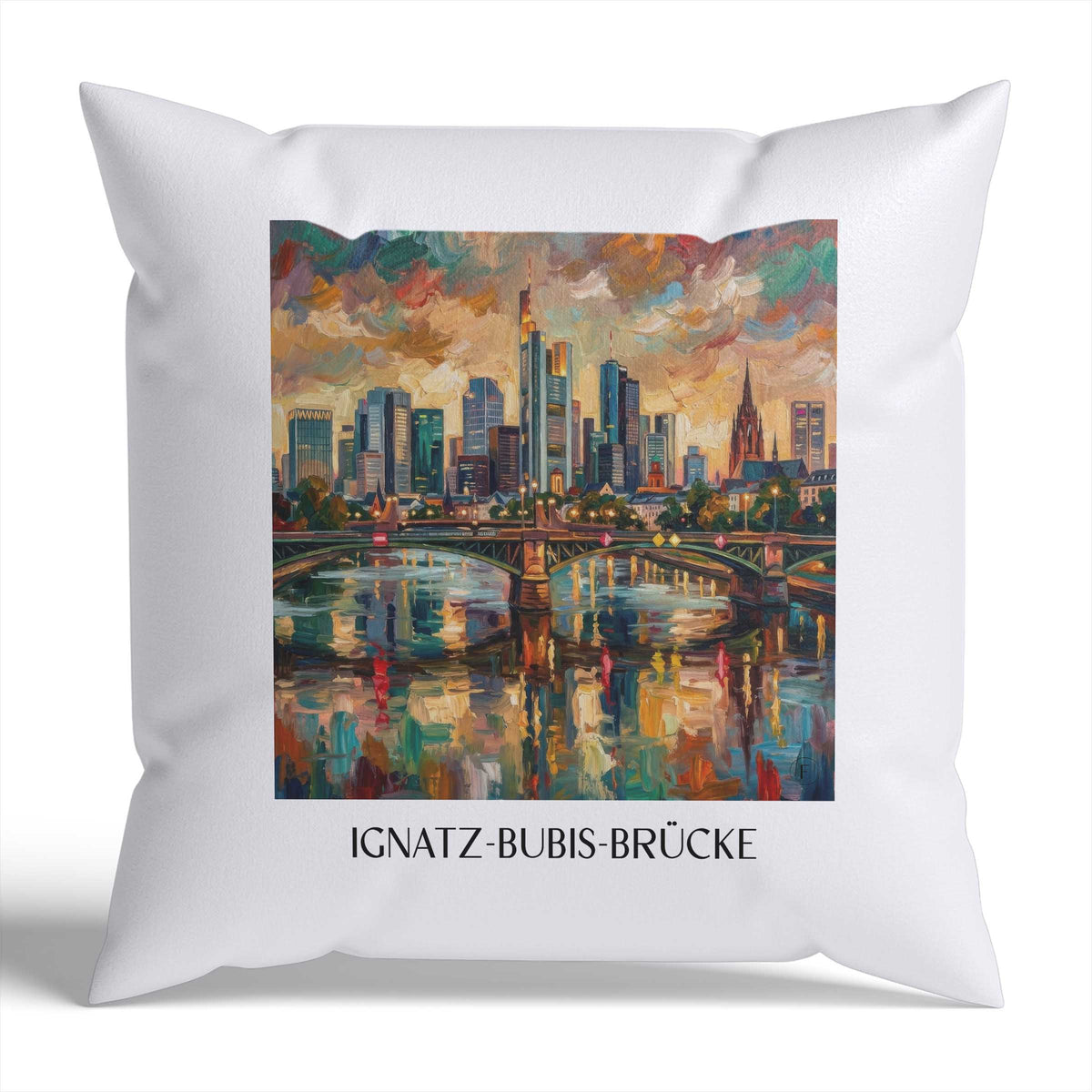 ignatz-bubis-brücke-frankfurt-deutschland-kissenbezug-oil-painting-oelgemaelde