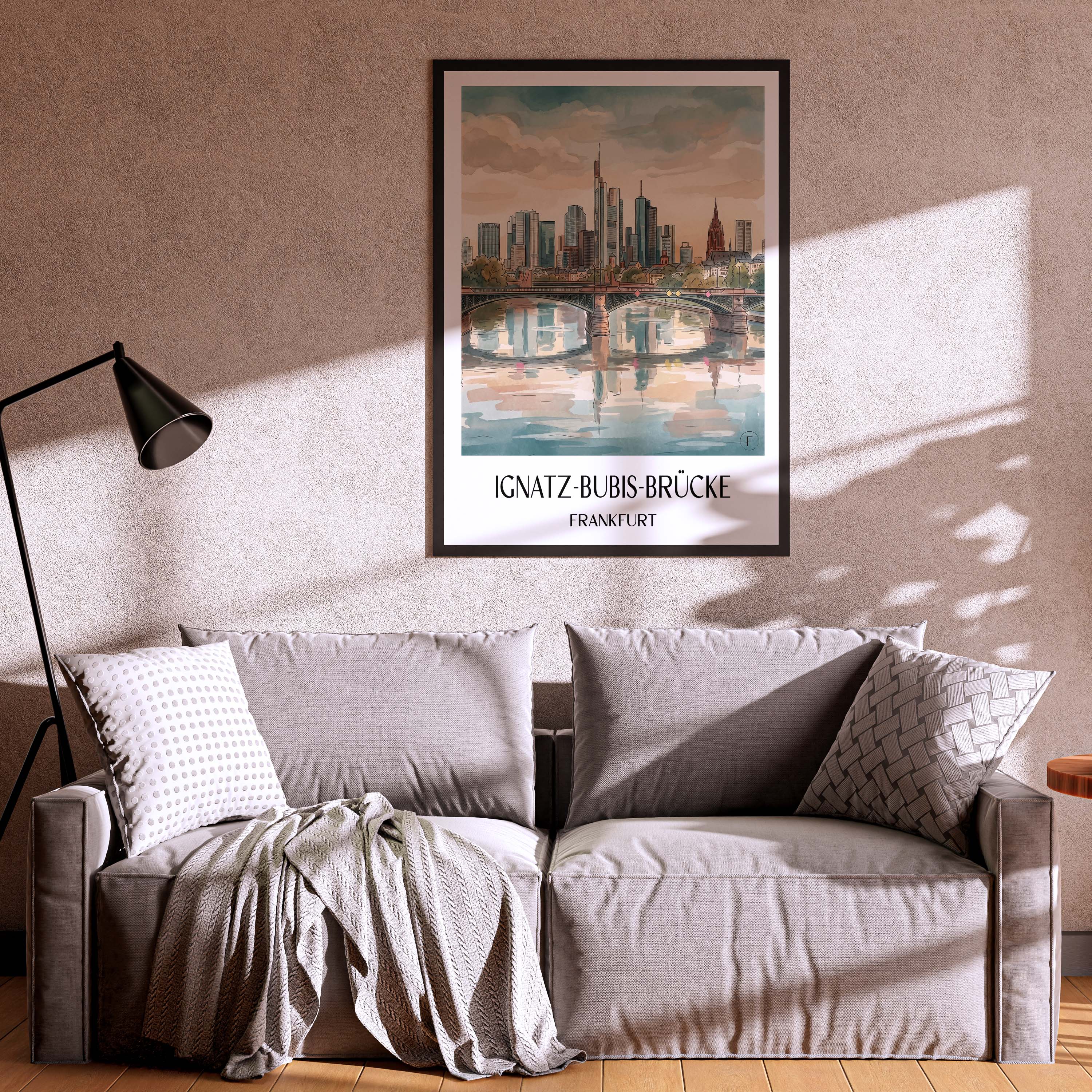 ignatz-bubis-brücke-frankfurt-deutschland-poster-aquarell
